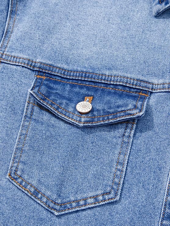 Sidefeel Women's Jean Jacket Casual Long Sleeve Button Down Oversized Denim Jacket Trendy Fall Outfits