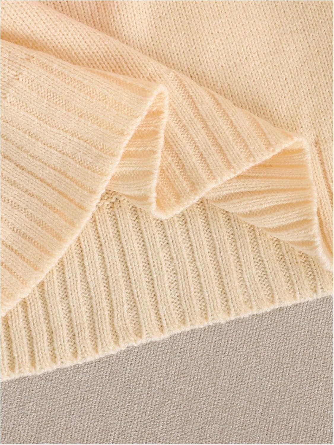 Girl's Bow Sweater Crew Neck Cute Sweaters Long Sleeve Knit Pullovers Sweater - Image 5