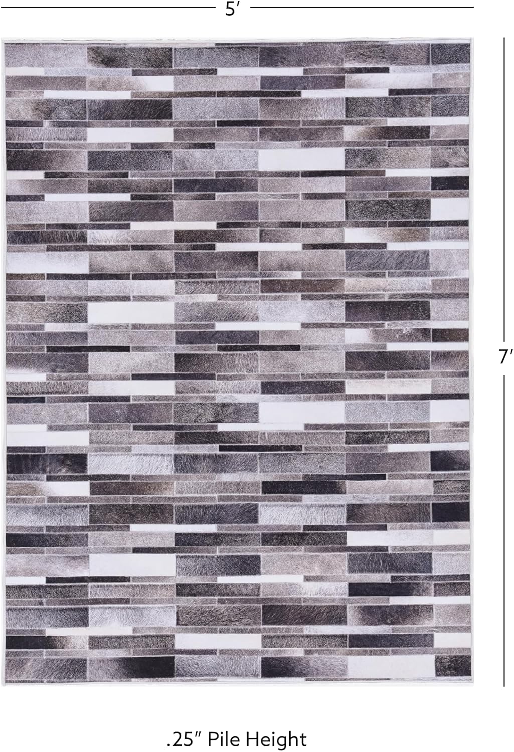 Linon Home Decor Products Dallas Lexington Grey & Ivory 5' X 7' Area Rug