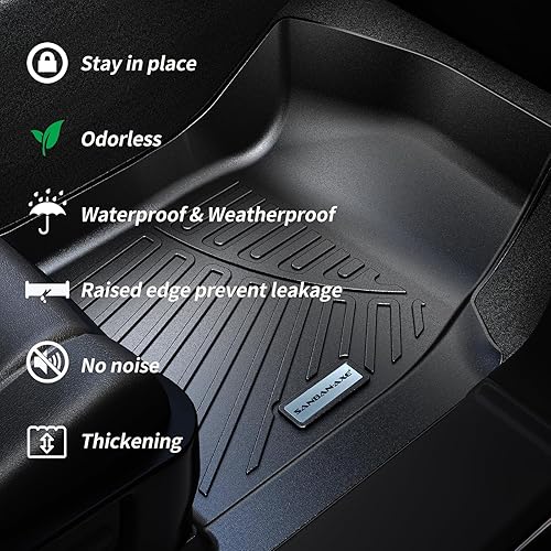 Miniatura 5 de SANBAN-AXE Alfombrillas compatibles con Toyota Crown 2023 2024, juego de primera y 2da fila, TPE para todo tipo de clima, forros de suelo de Toyota