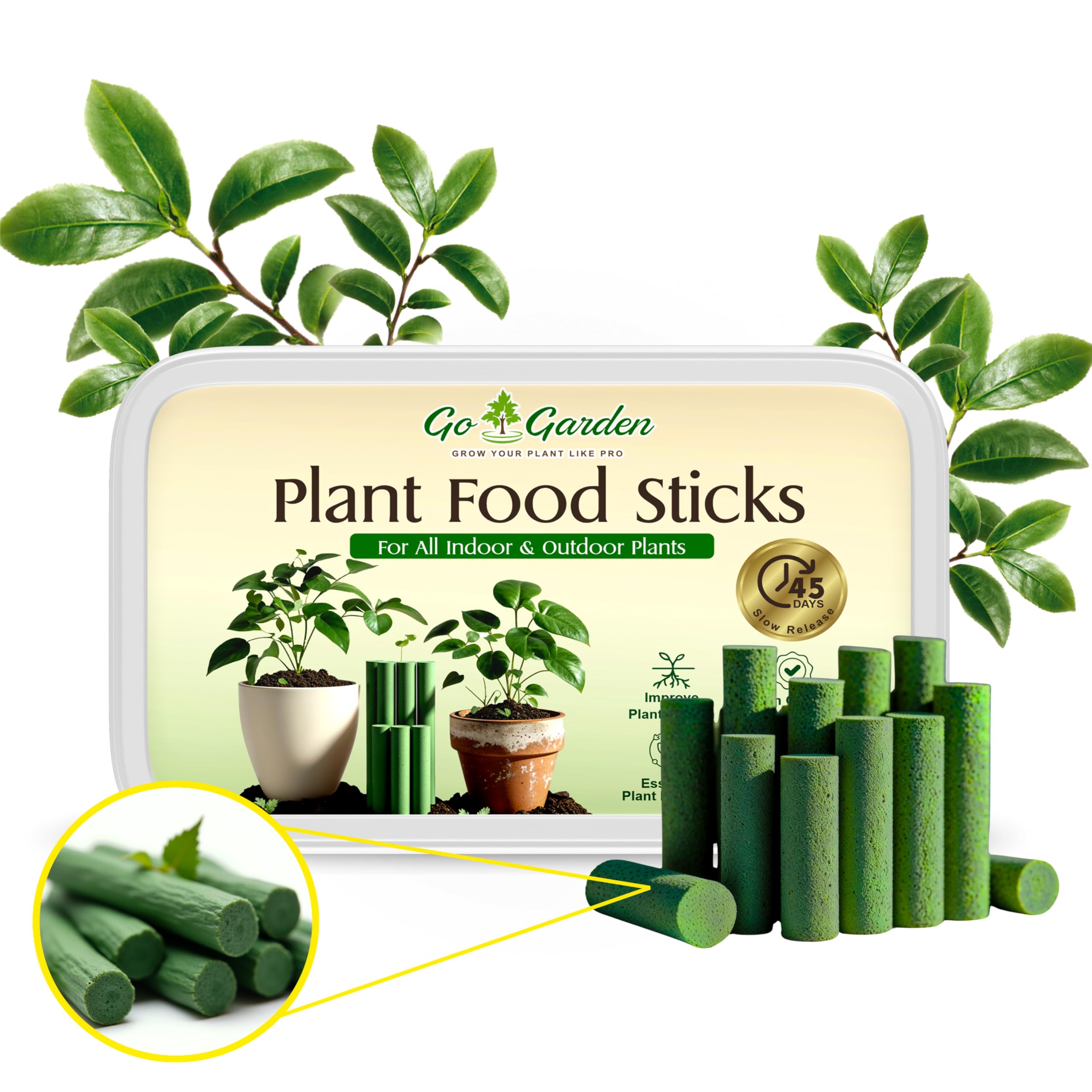 Go Garden Fertilizer Sticks | Plant Food for Indoor & Outdoor Home Garden Plants | Multi-Purpose Natural Plant Growth Booster | Healthy Flower & Fruit Yield | Easy-to-Use Sticks | Pack of 40-picture-34