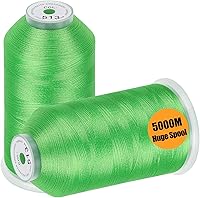 Vista 35 de New brothread - 2 Huge Spools 5000M Each Polyester Embroidery Machine Thread 40WT for Commercial and Domestic Machines - White