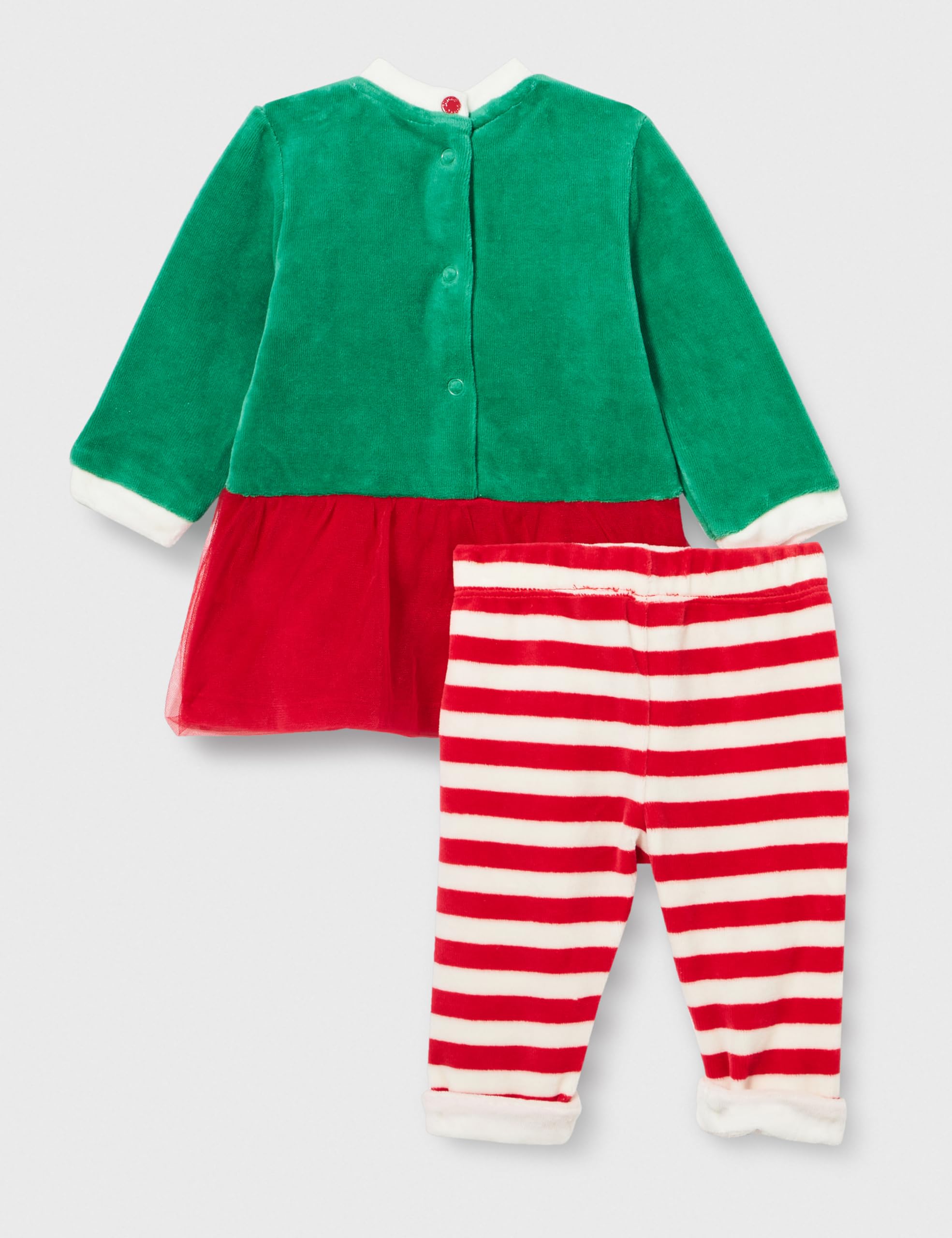 Chicco Outfit Di Natale In Ciniglia, Completo Con Cardigan E Pantaloni Lunghi Unisex - Bimbi 0-24, Rosso (2), 0 mesi