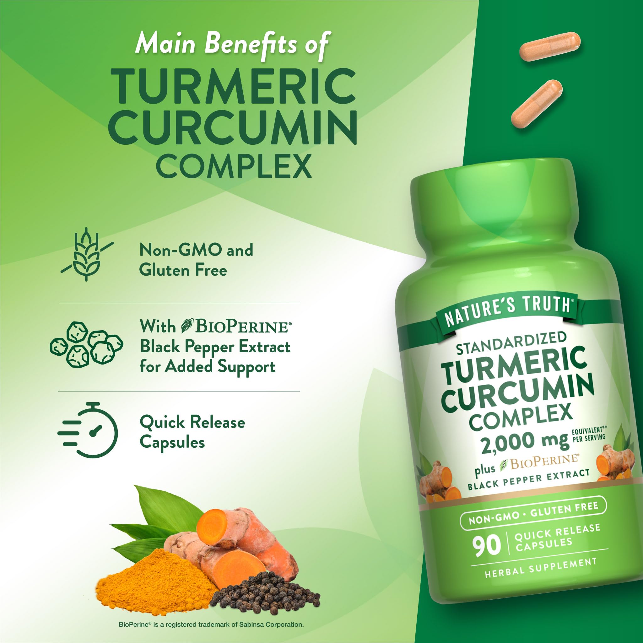 Nature's Truth Turmeric Curcumin Capsules Supplement — Amazon image 5