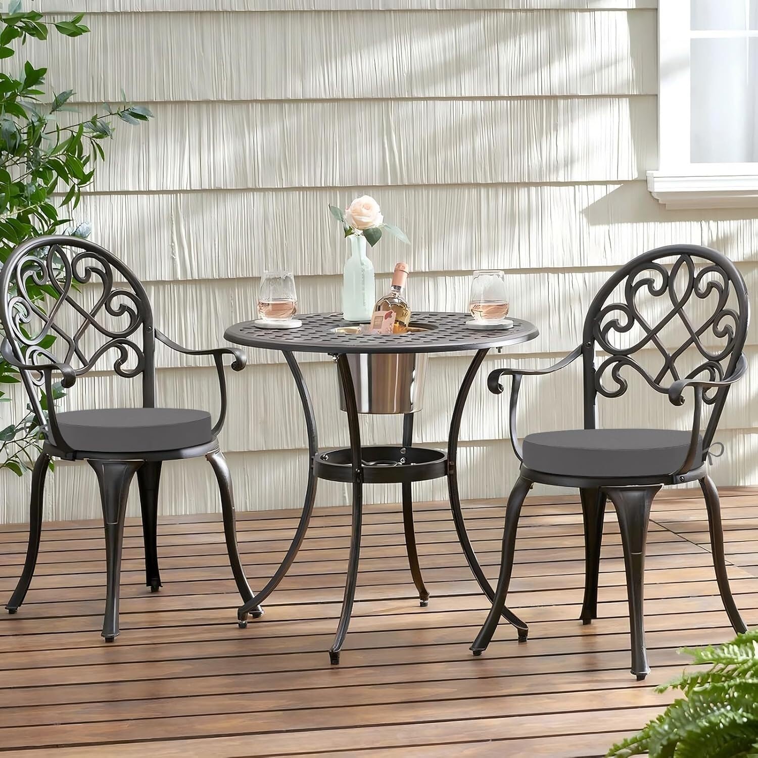 Lot de 2/4 Galette de Chaise Ronds d'extérieur de Jardin Imperméables avec Attaches - 40/45/35cm Carrés Coussins de Siège épaisseur 5cm for Patio, Cuisines, Salle à Manger(Red,45x5cm(2pcs))