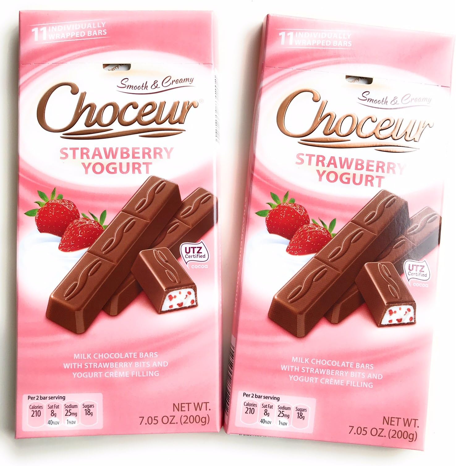 Choceur Milk Chocolate Bars with Strawberry and Yogurt (pack of 2)
