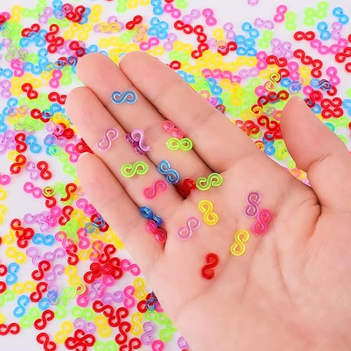 Miniatura 2 de Kit de recambios de 500 clips de banda de goma conectores de plástico clip para pulseras de telar manualidades exquisitos dispositivos juguetes para