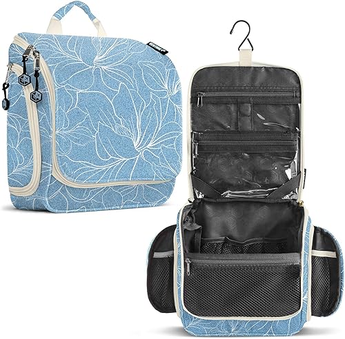 VENTURE 4TH Neceser colgante de viaje prémium para hombres y mujeres con compartimentos expandibles para cosméticos, brochas de maquillaje, joyas,