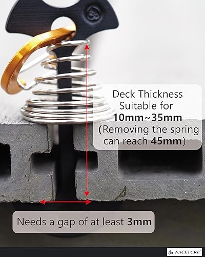 Miniatura 3 de NACETURE Clavijas de anclaje para cubierta con mosquetones, tensor de cuerda de anclaje  Clips de estacas de amarre para tienda de campaña, anclajes