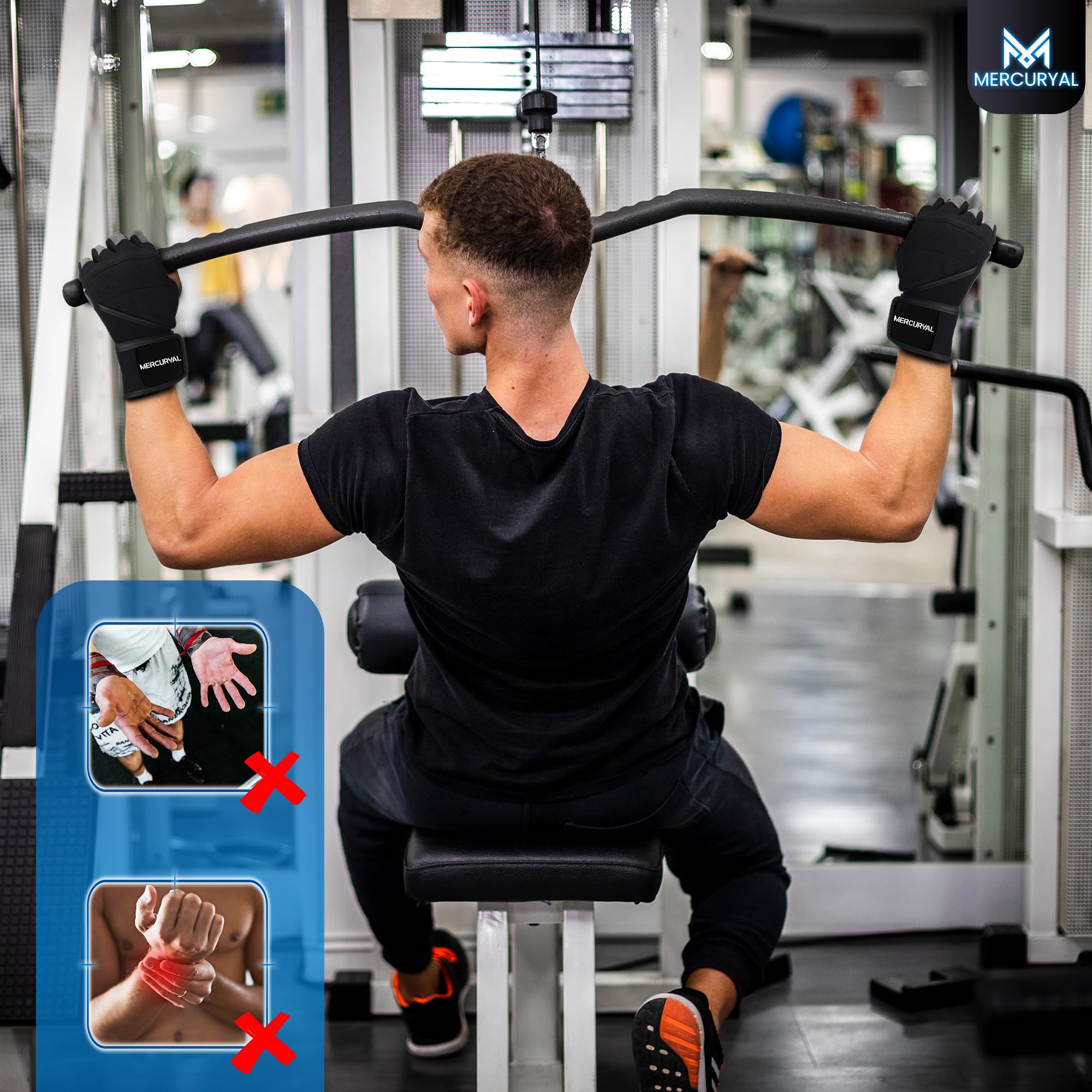MERCURYAL Confezione da 2 guanti da palestra da uomo - guanti da palestra per allenamento fitness e allenamento fitness