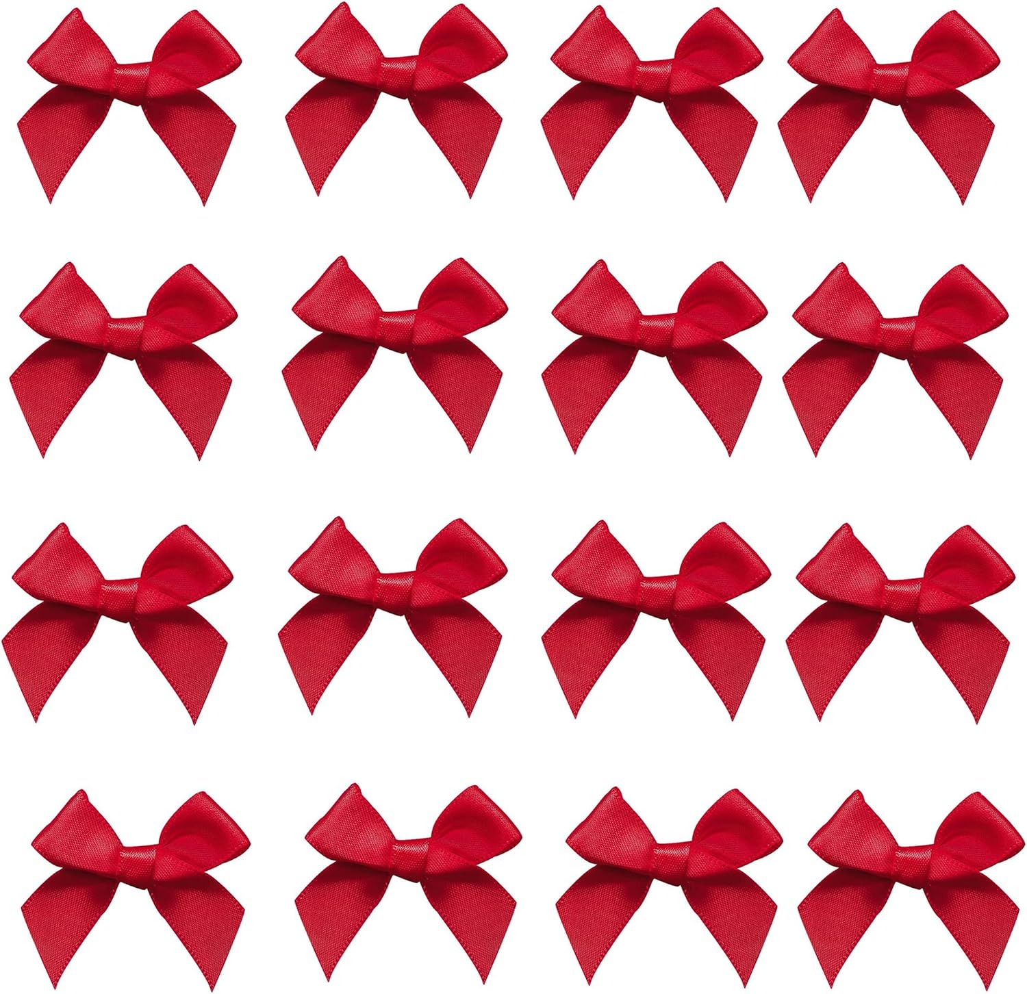 50pcs Mini Satin Ribbon Bows Fabric Ribbon Flowers 42mm x 39mm Appliques DIY Craft for Sewing, Scrapbooking, Wedding, Christmas Gift Warpping (White) image 4