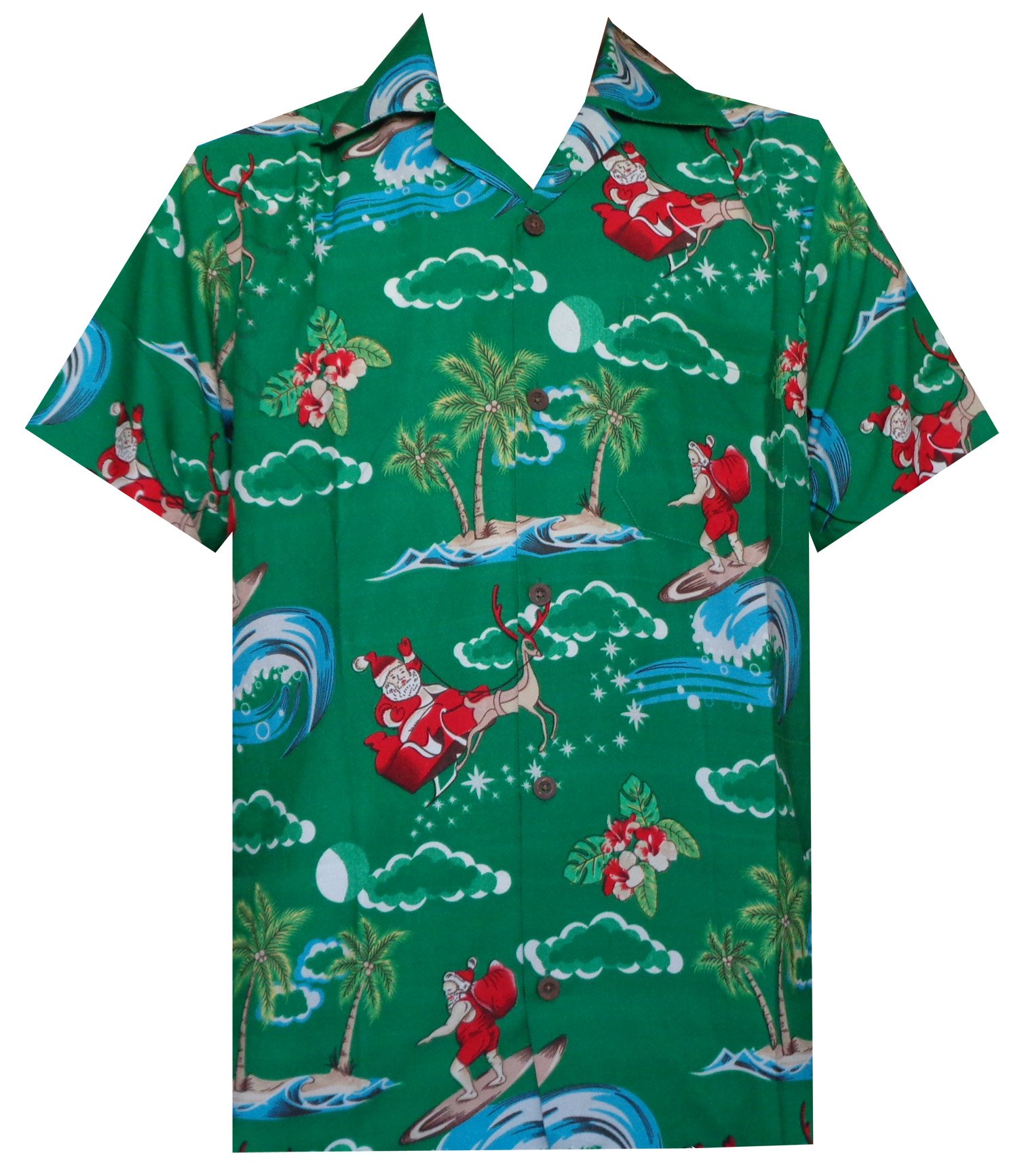 Hawaiian Shirt Mens Christmas Santa 