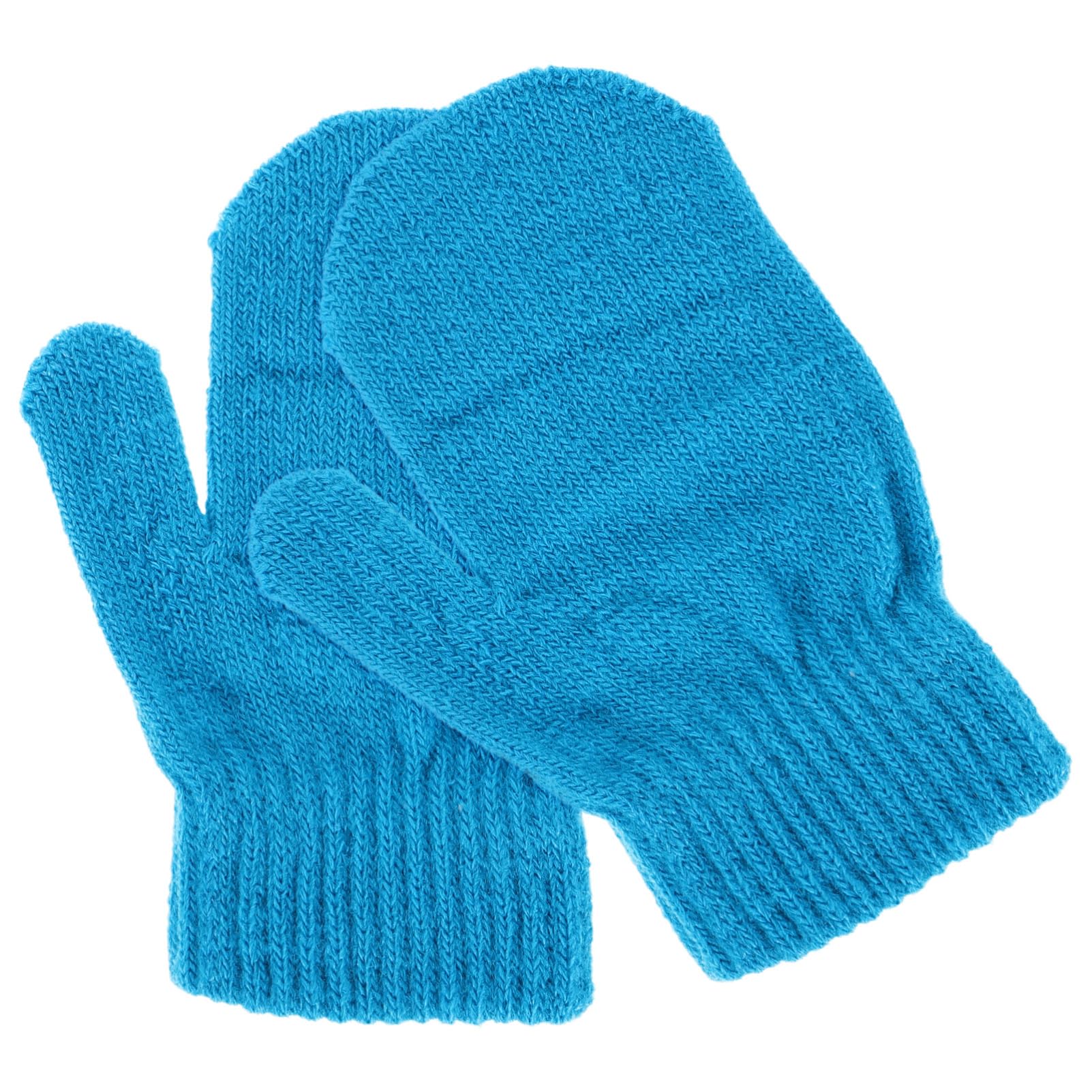 ERINGOGO Soft Winter Gloves for Kids White Knitted Mittens Luminous Kids Gloves Unisex Plush Cuffs Warm Mittens for Winter Outdoor