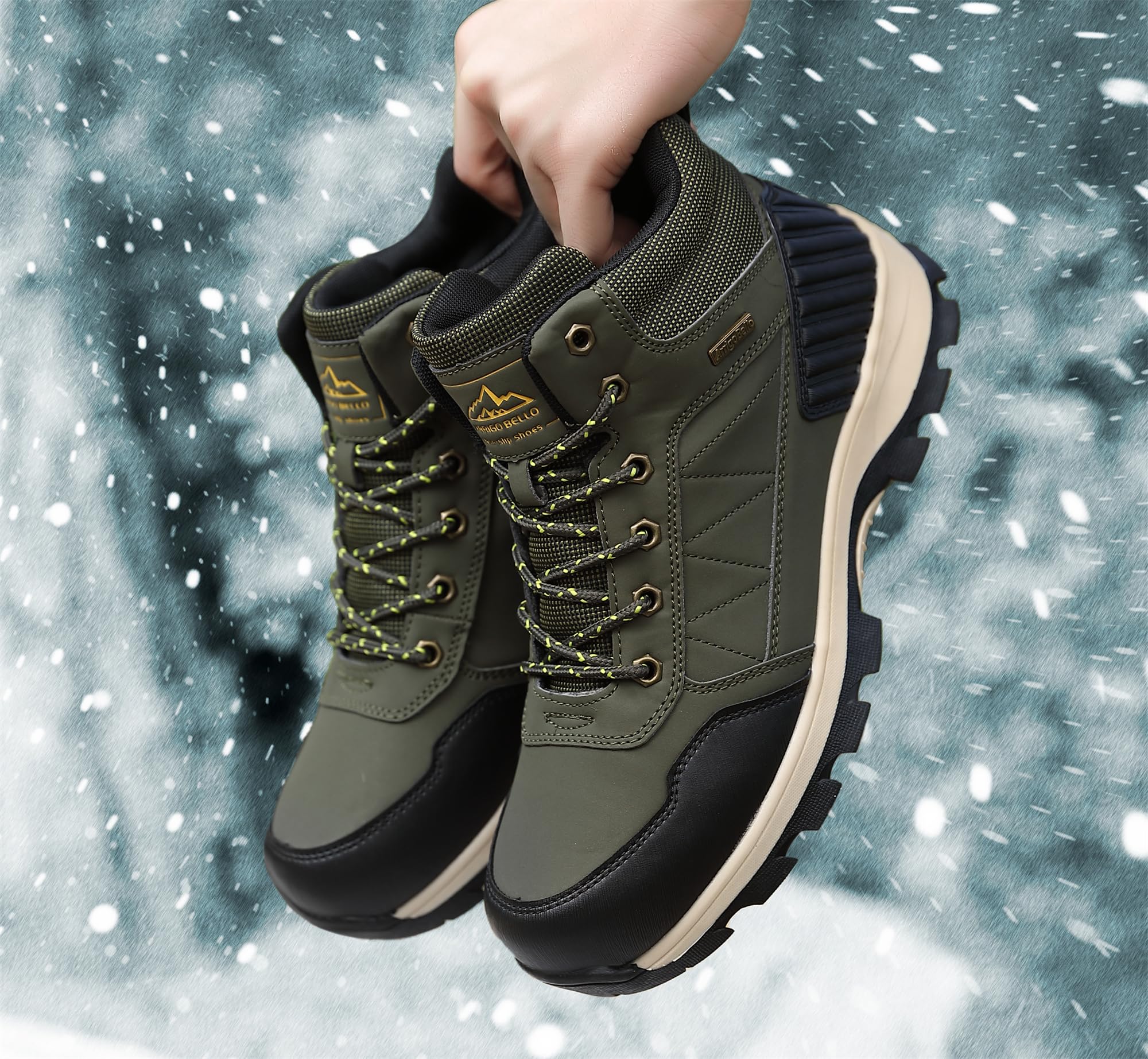 ARRIGO BELLO Botas Hombre Invierno Botines Montaña Cálido Antideslizante Trekking Nieve Zapatos Talla 41-46