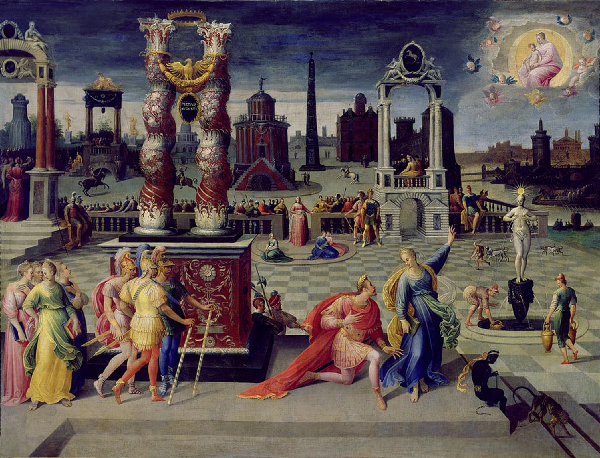 POSTERIIk Famous Modern Artwork Art Mural Augustus and the Tiburtine Sibyl by Antoine Caron Oil Paintings Pictures for Home Decor 60x90cm