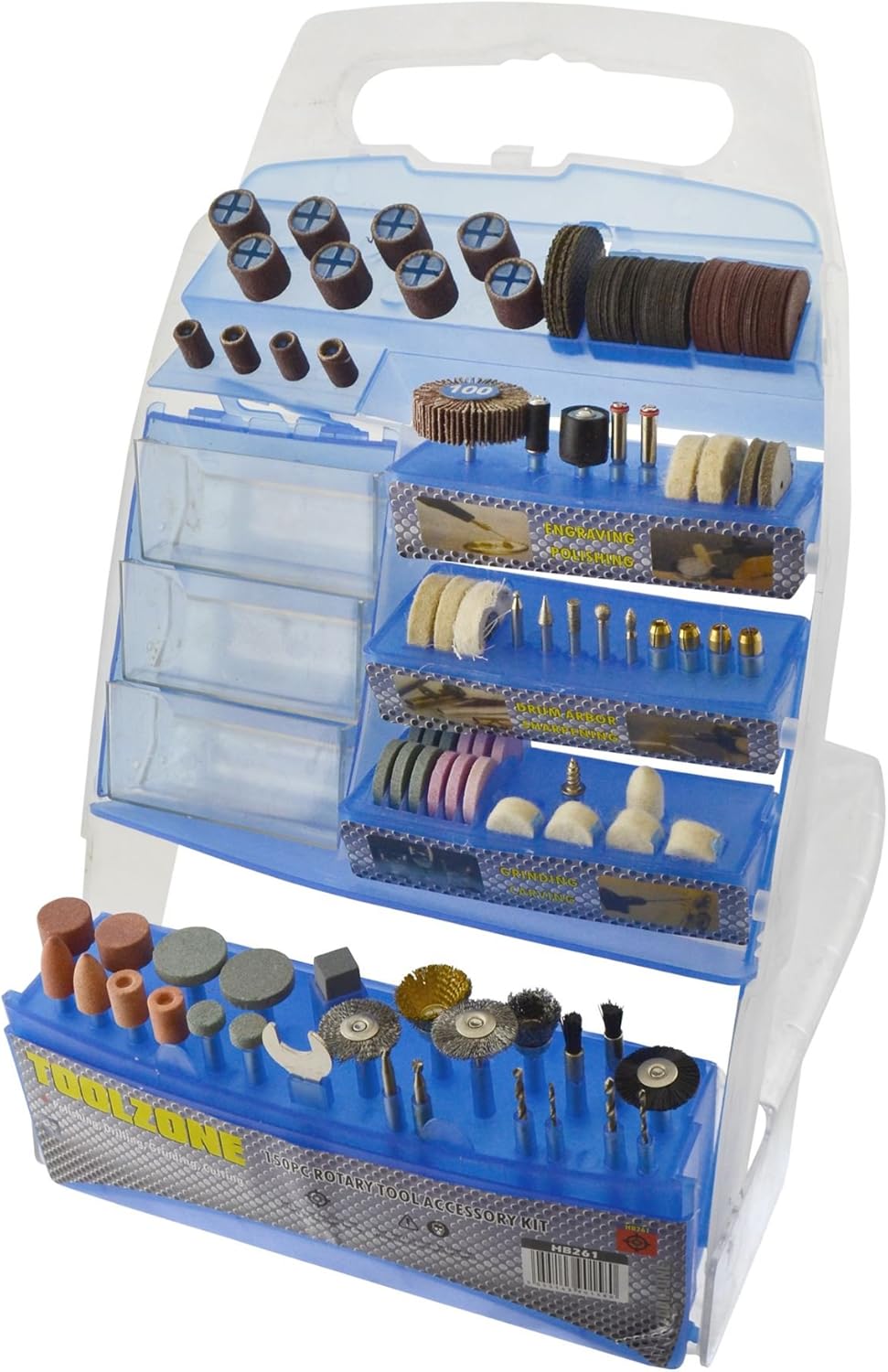 150pc Rotary Tool/Die Grinder Stone Sand Paper Accessory Cutting Kit TE367