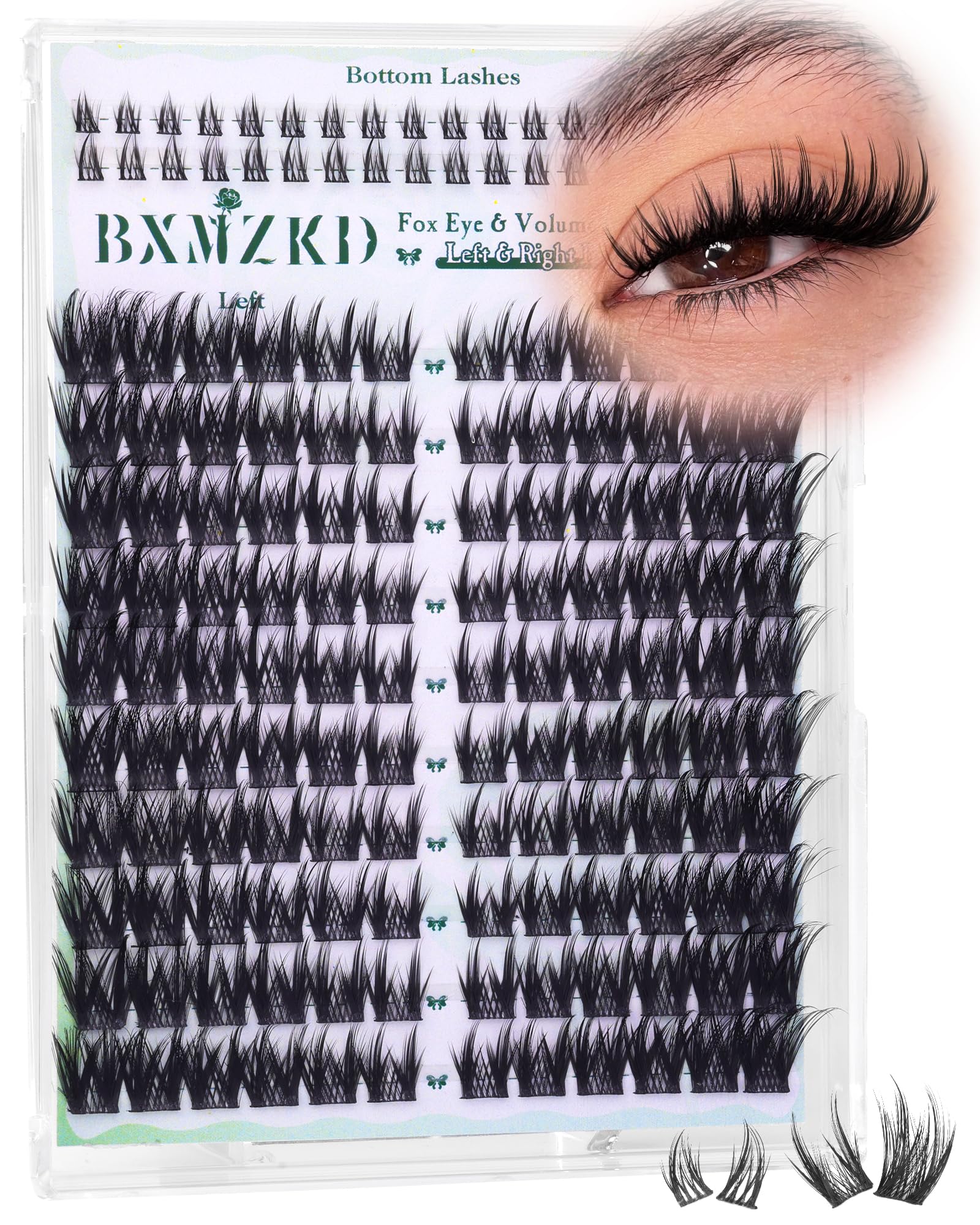Cat Eye Lash Clusters with Bottom Lashes Bunny Lash Clusters Natural Cluster Eyelash Extensions Spiky Eyelash Clusters 10-18mm
