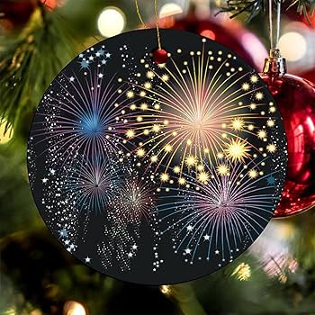 Amazon | 空の花火 クリスマスオーナメントセラミッククリスマス