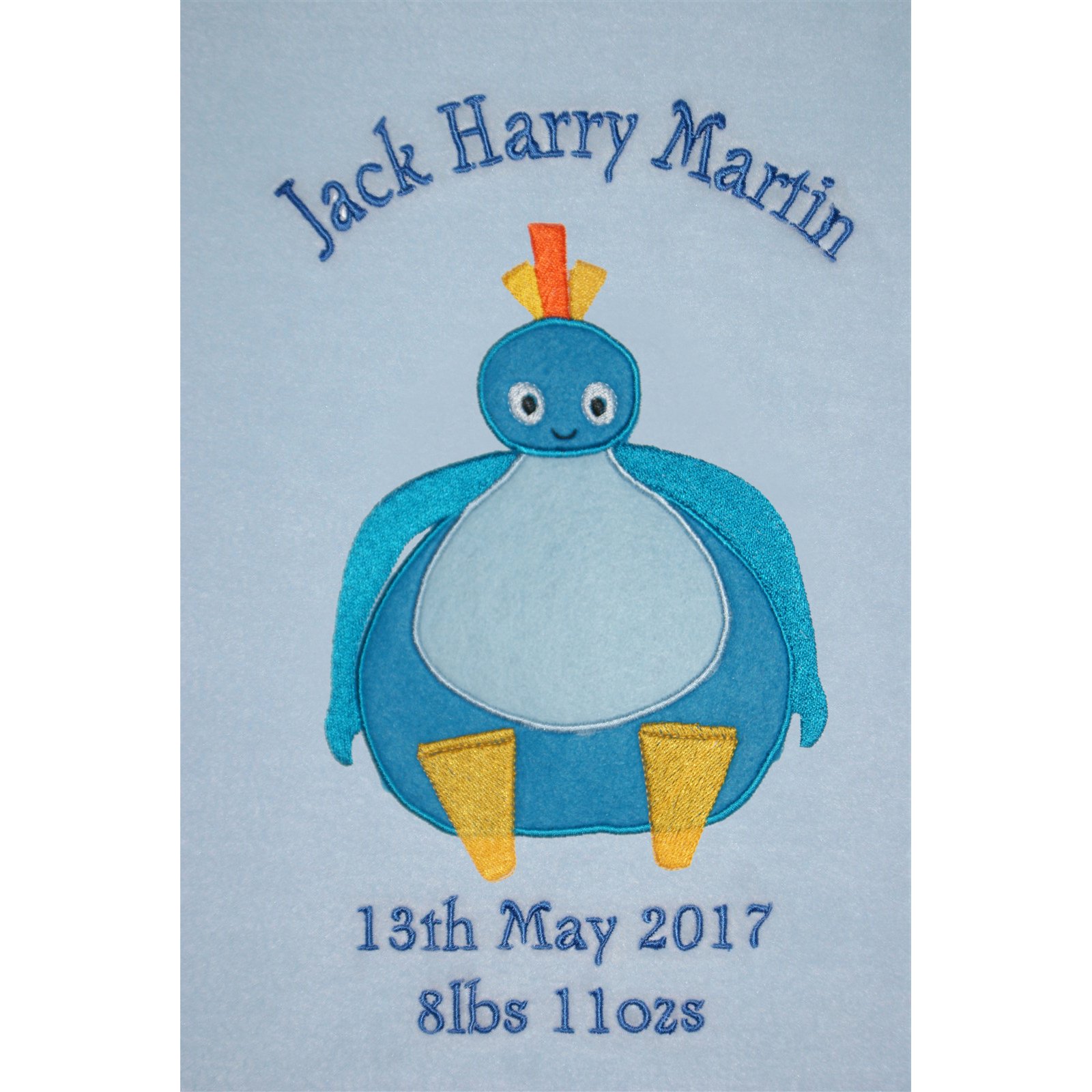 Twirlywoos Bighoo Personalised Super Soft Fleece Baby Blanket (Blue)