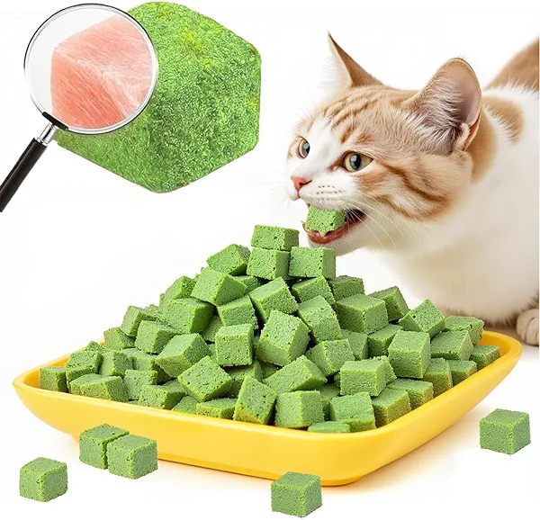 GREMBEB 60g/2.12oz Cat Toy Cats Grass Treats, Fish Oil Kitten Grass Catnip Stick for Hairball Removal Teeth Cleaning Cats Edible Freeze Dried Kitty Lickable Chew Dental Snack for Indoor Kitty Food