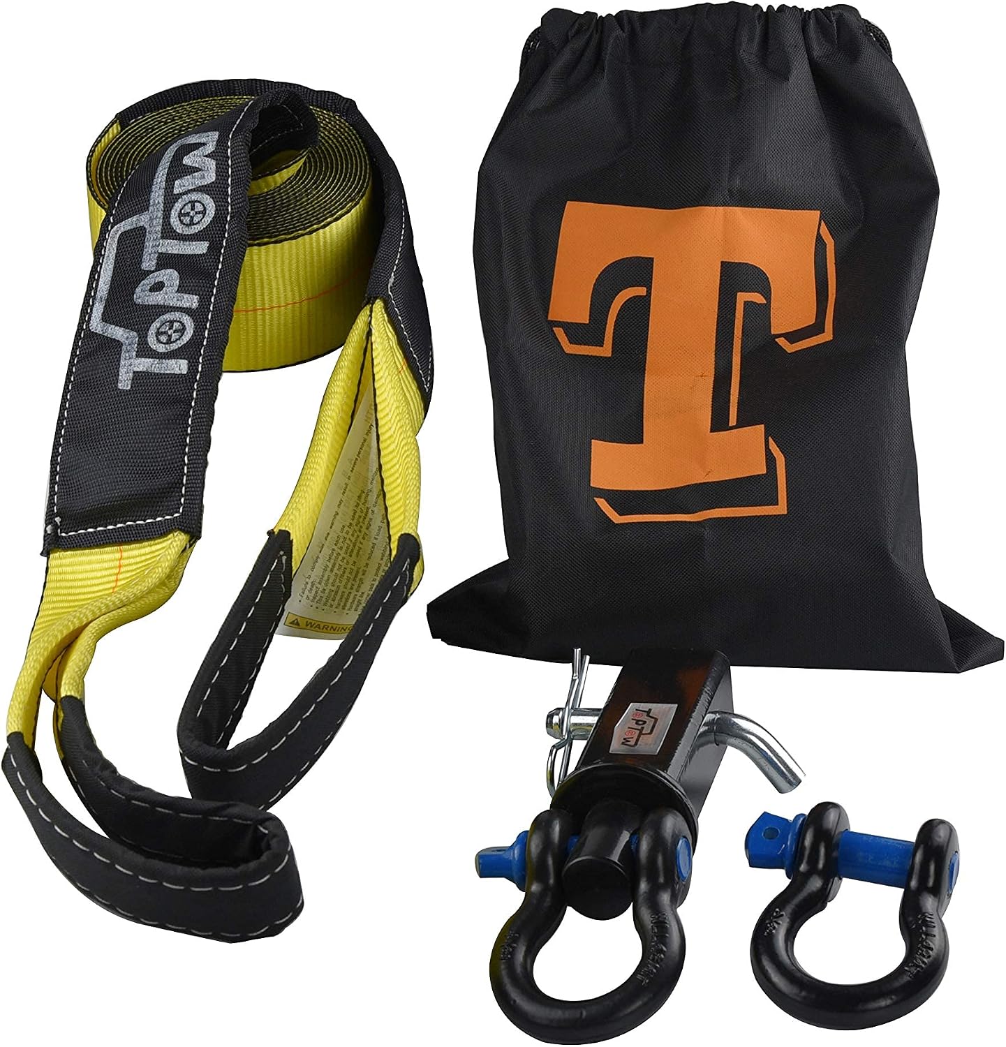 🔥 Cаѕhbасk uр tо 70% TOPTOW 63713 Snatch Strap Recovery Kit 10000 lbs Work Capacity- 360 Swivel Shackle Hitch fits for 2 Receiver plus another Shackle + Hitch Pin Kit, 3 X 20' Tow Snatch Strap, Emergency Off Road