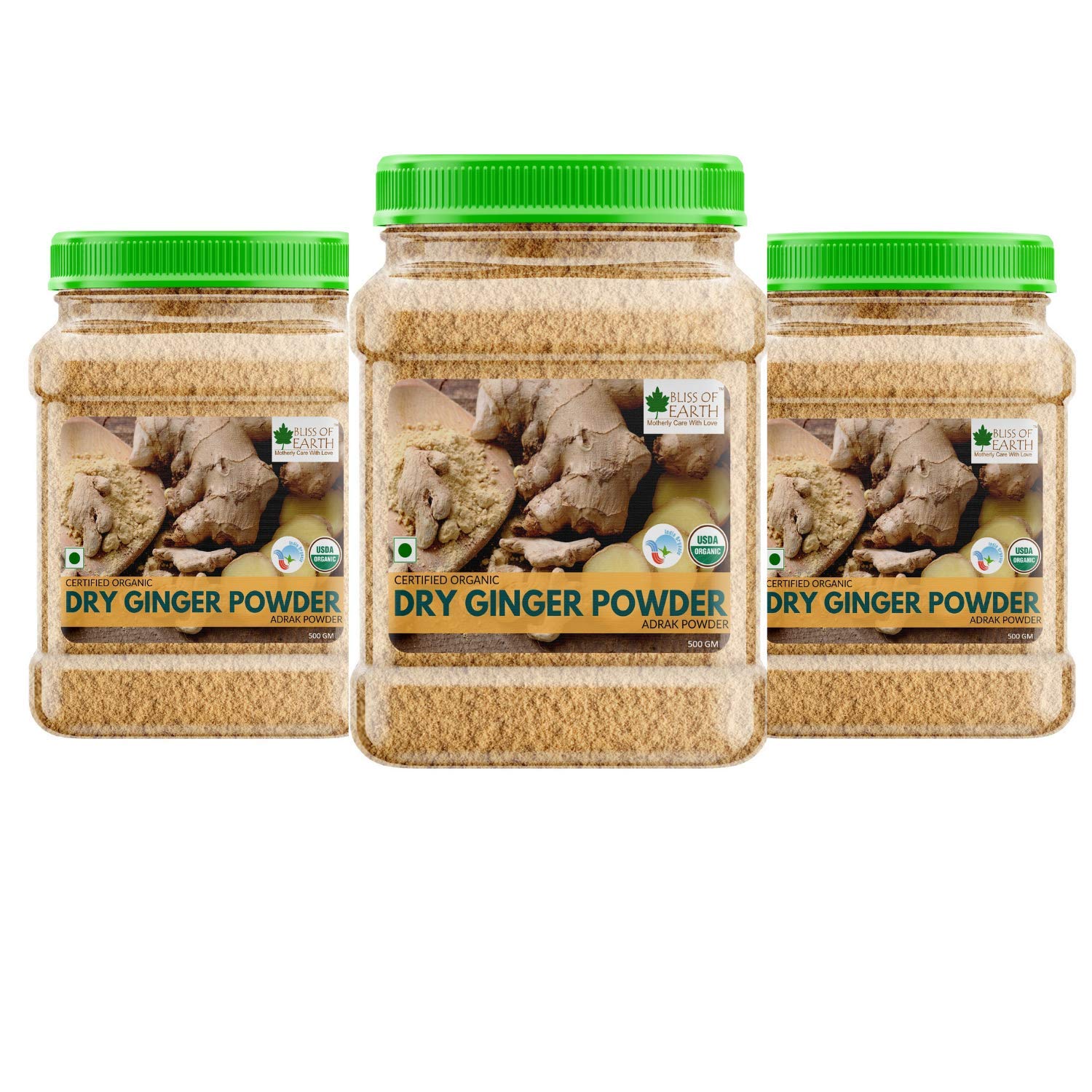 Bliss of Earth Certified Organic Dried Ginger Powder For Tea, Pure