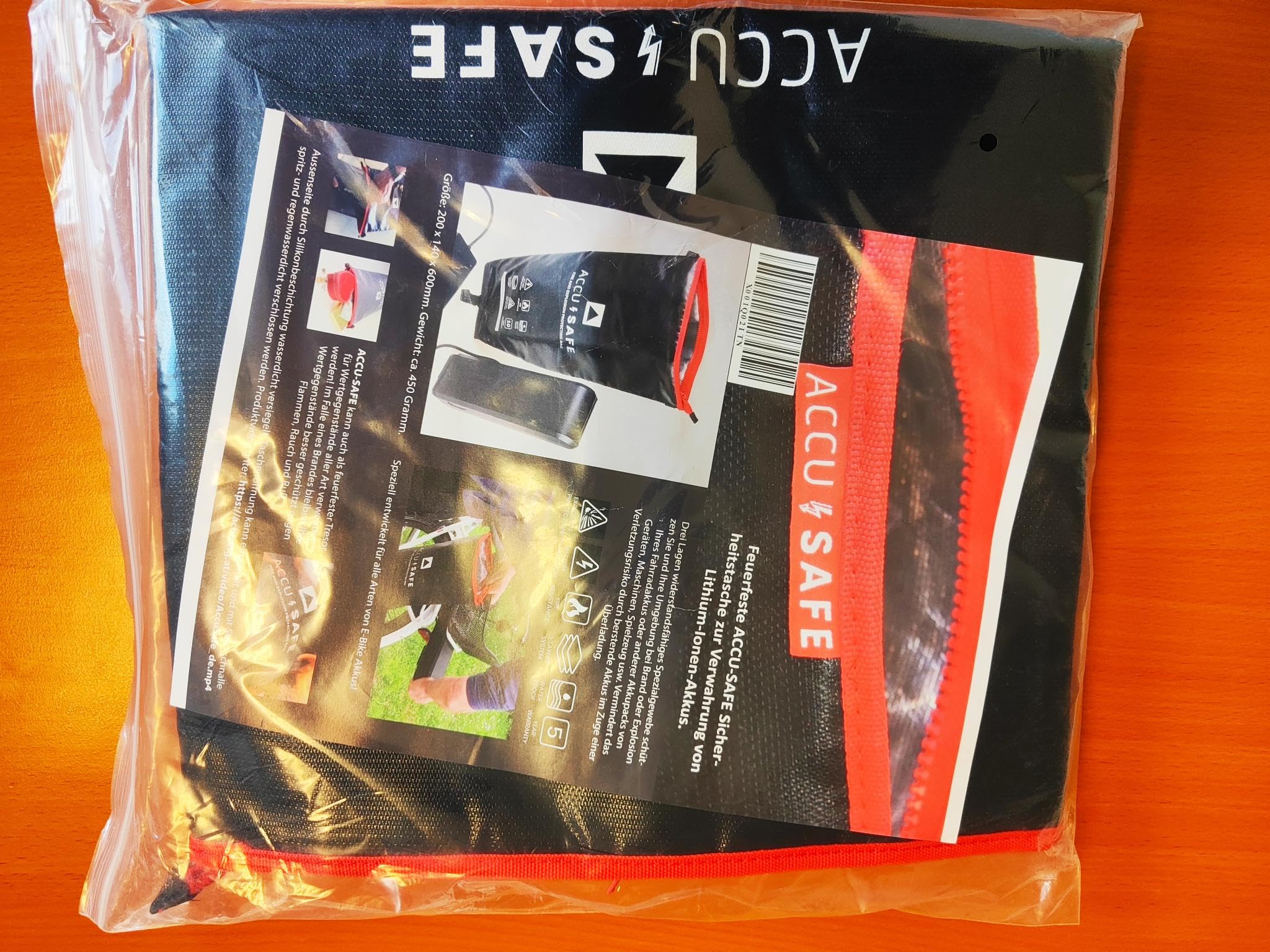 Accu Safe XL - Bolsa para batería ignífuga para Ebikes & Co para carga, transporte y almacenamiento | bolsa de protección contra incendios de alta calidad para objetos de valor | 600 x