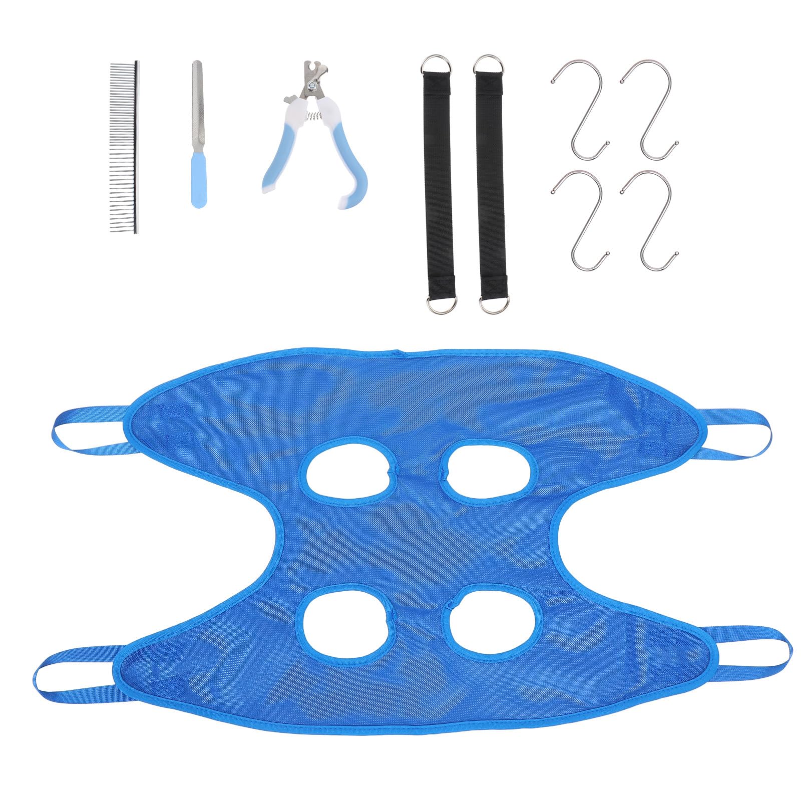 Hamac de toilettage en acier inoxydable et polyester robuste pour petits chiens