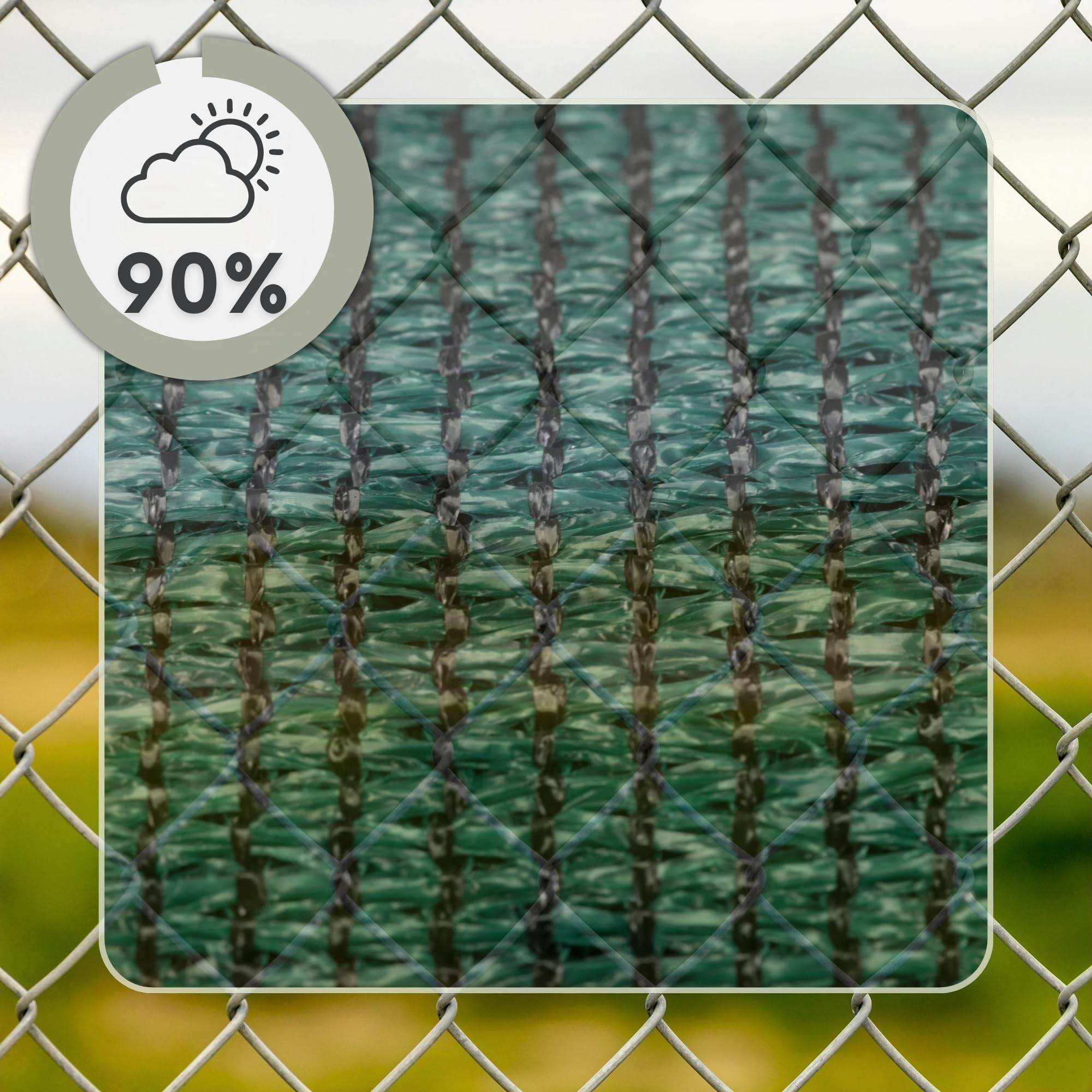 SPRINGOS Filet d'ombrage pour clôture Filet d'ombrage 1,2 x 50 m y Compris 200 Attaches-câbles 140 g/m