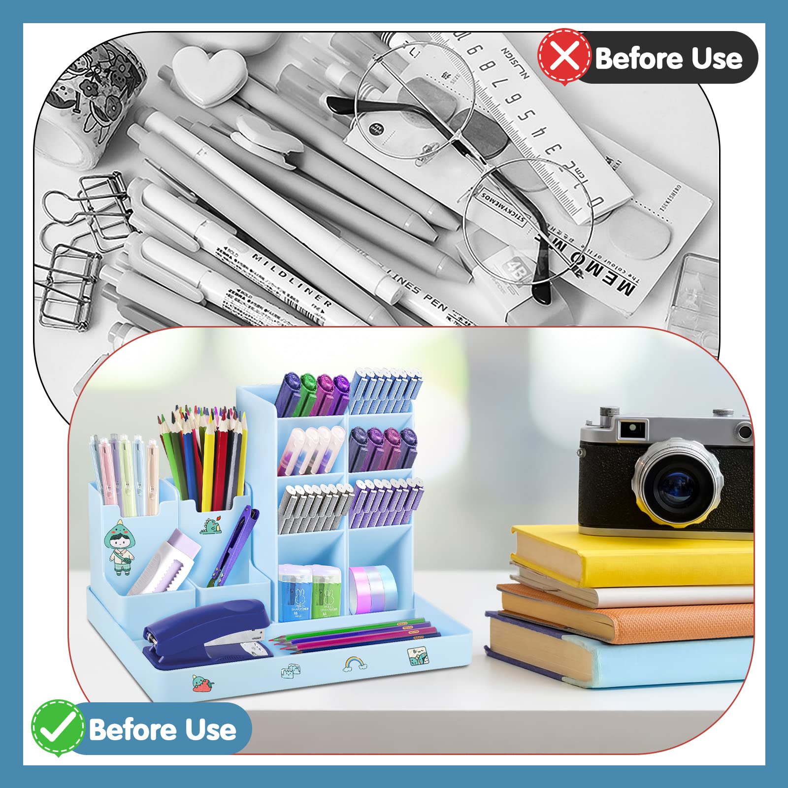 Organizer Da Scrivania 5 Pezzi TWBEST | Portapenne Modulare | Per Ufficio, Casa E Scuola - Foto 8