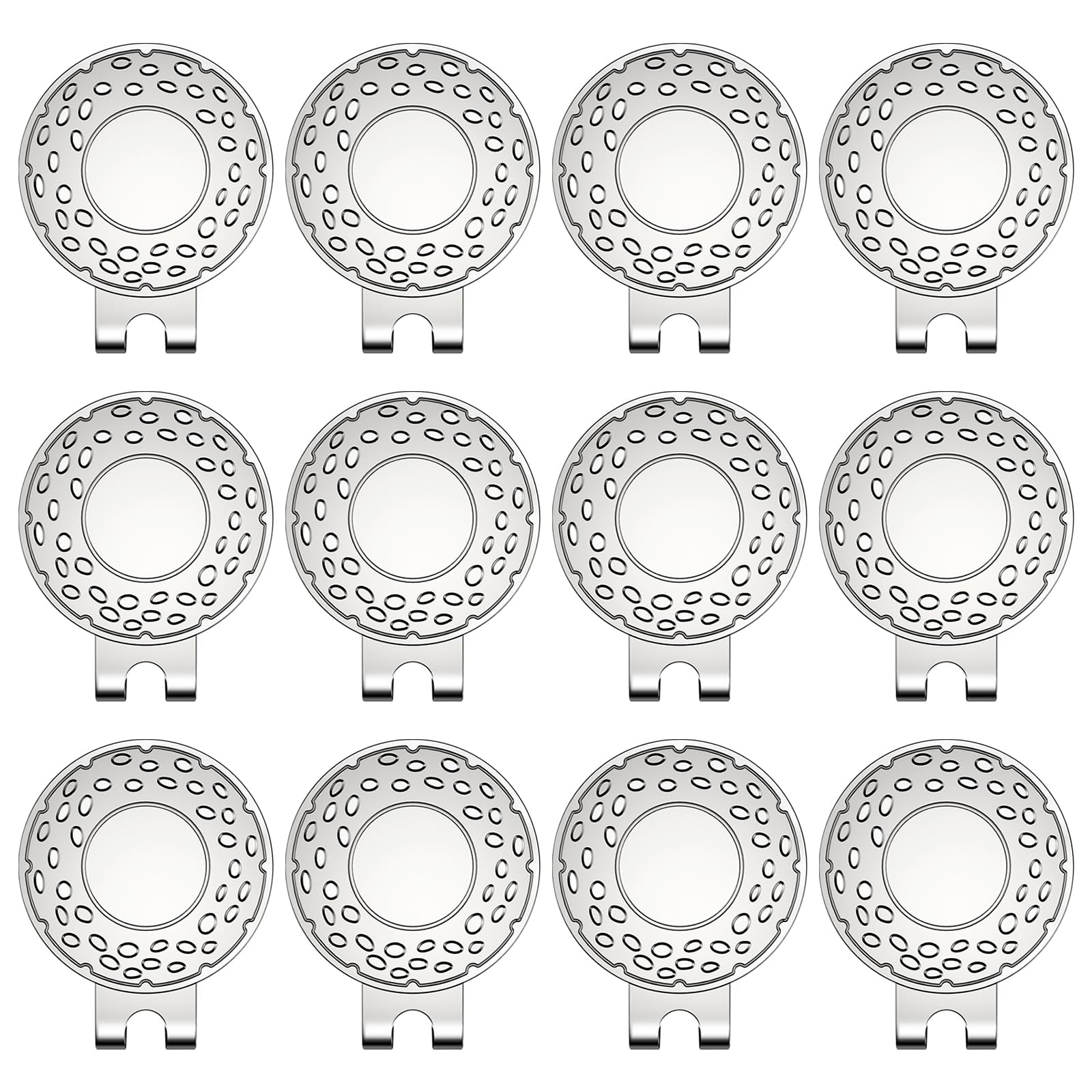 Magnetic Golf Hat Clip Golf Ball Aiming Marker Professional Golf Training Aids Accessories 12 Pieces (Ball Marker Not Included)