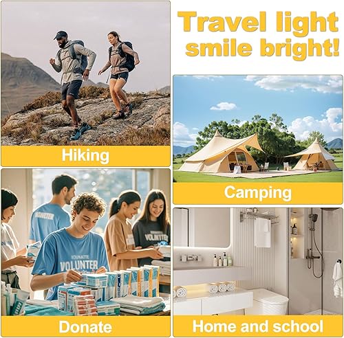 Miniatura 5 de Cepillos de dientes desechables con pasta de dientes envueltos individualmente, 5 colores, cepillo de dientes a granel y pasta de dientes, 0.35 oz