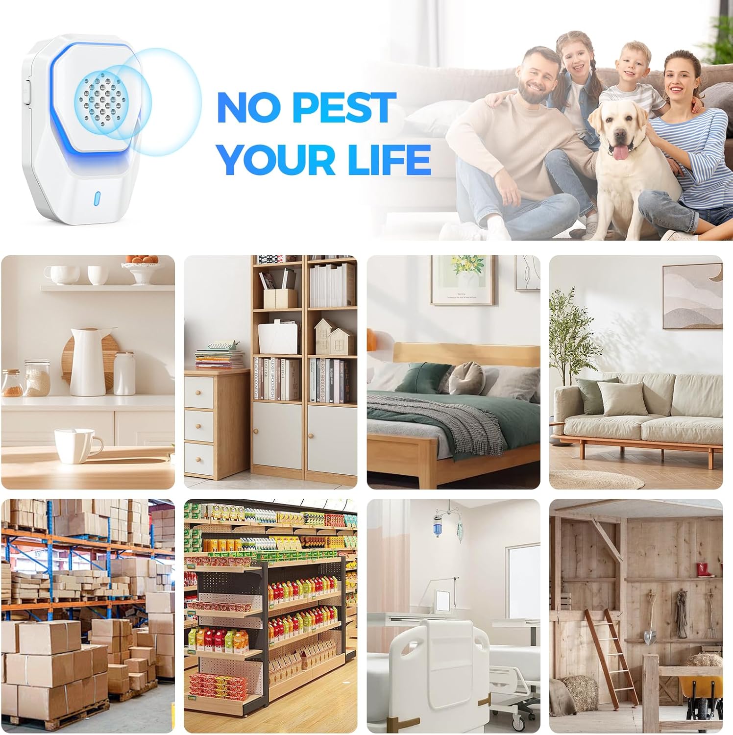 Upgraded 6 Packs Ultrasonic Pest Control Repeller, Electronic Spider Repellent Indoor for Insect Roaches Rodent Ant Bug Mosquito Rat Mouse Repellent Plug in for Whole House Home Kitchen Garage Attic