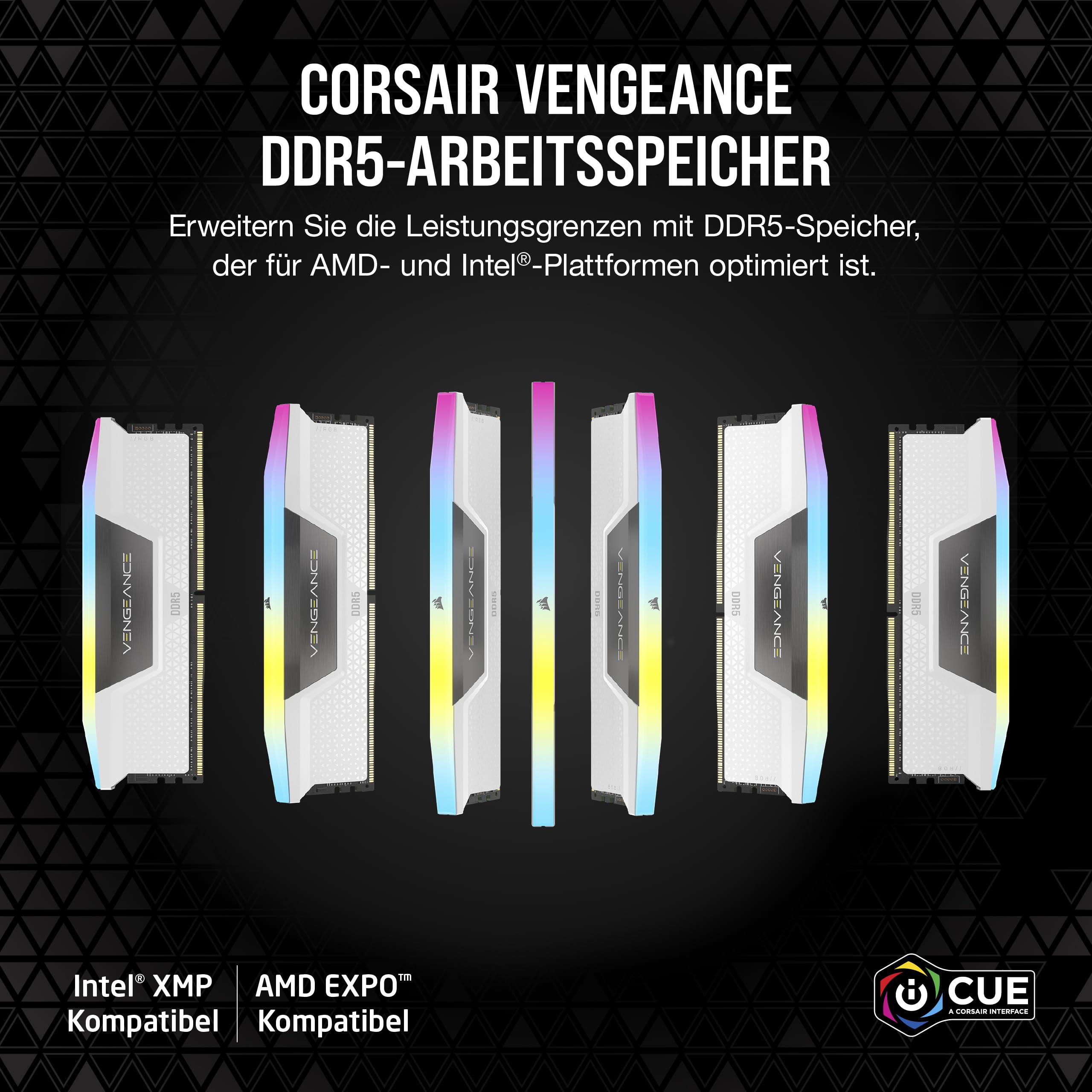 CORSAIR Vengeance RGB DDR5 32GB (2 x 16GB) Bis zu 6000MHz AMD Intel RAM