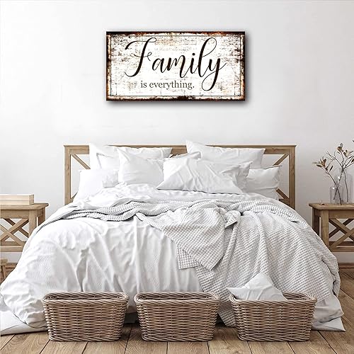Miniatura 5 de Family is Everything - Lienzo decorativo de pared con cita familiar rústica para letreros de granja, arte de pared, arte de pared retro, decoración