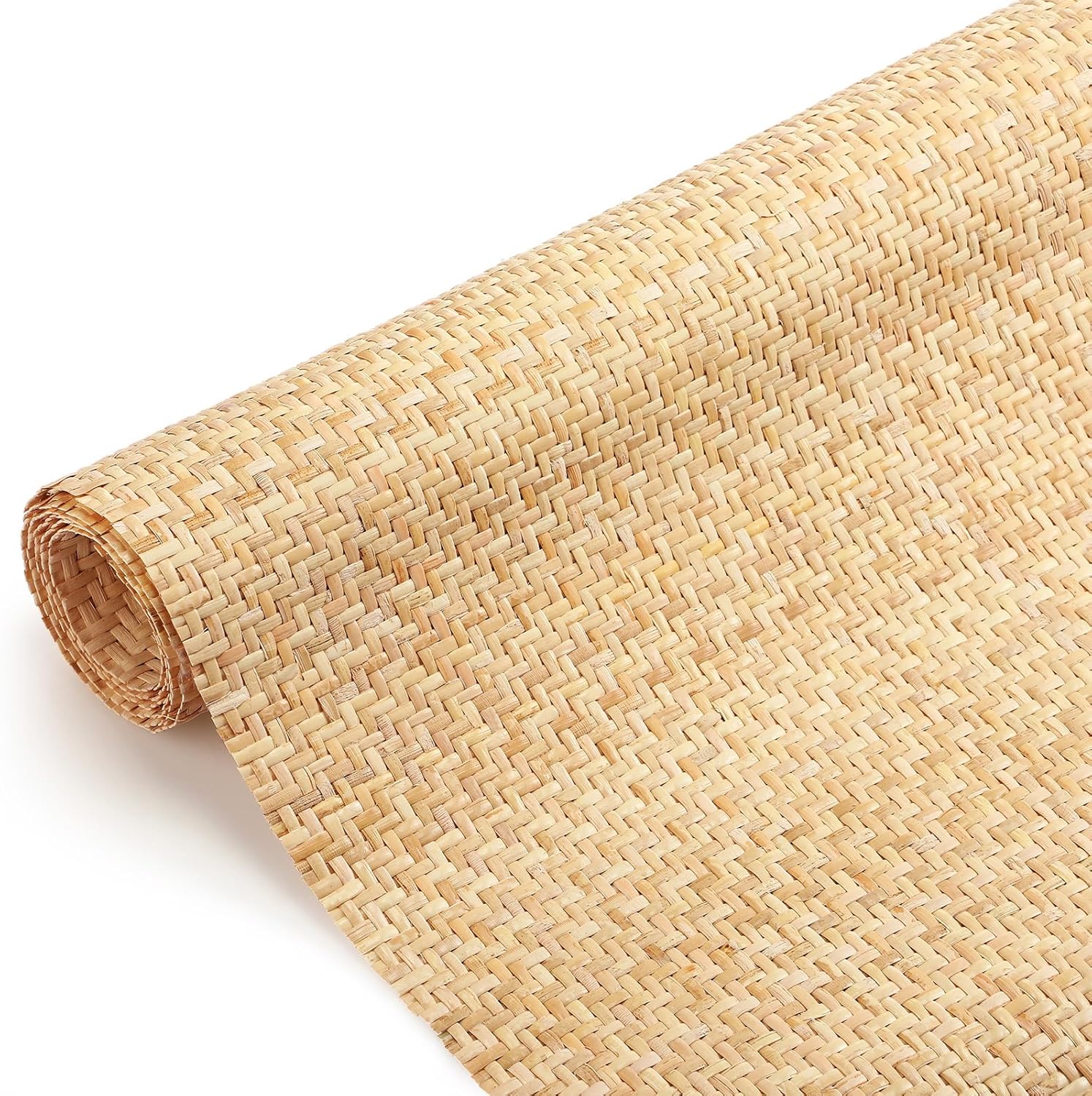 Wesiti Natural Cane Webbing V Shape Brown Cane Webbing Roll Rattan Material Mesh Rattan Roll Caning Supplies for Caning Projects Furniture Chair Cabinet Ceiling Basket(24“x 59”)