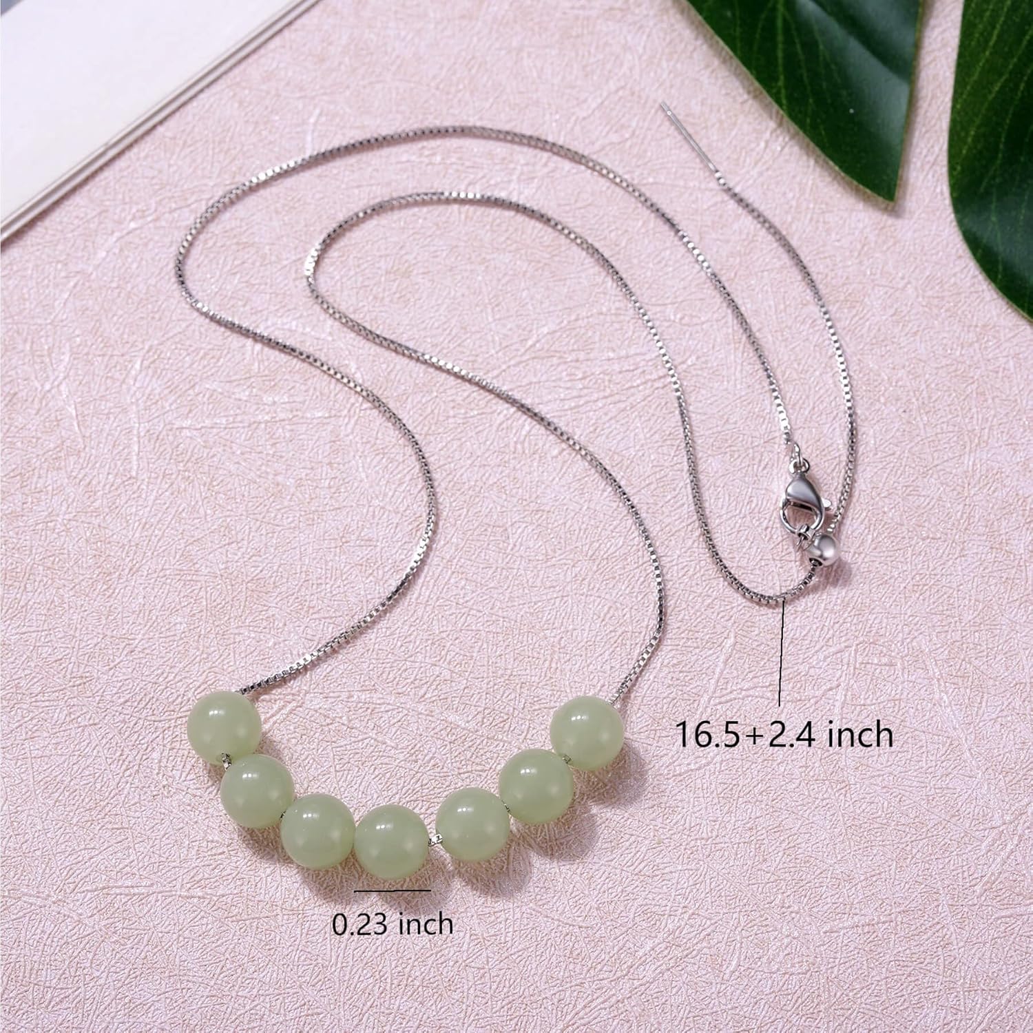 Aesnefe Birthday Gifts for Women, Green Jade Bead Necklace, 40th 50th 60th 70th Birthday Necklace for Her, 4 5 6 7 Decade Necklace - Image 4