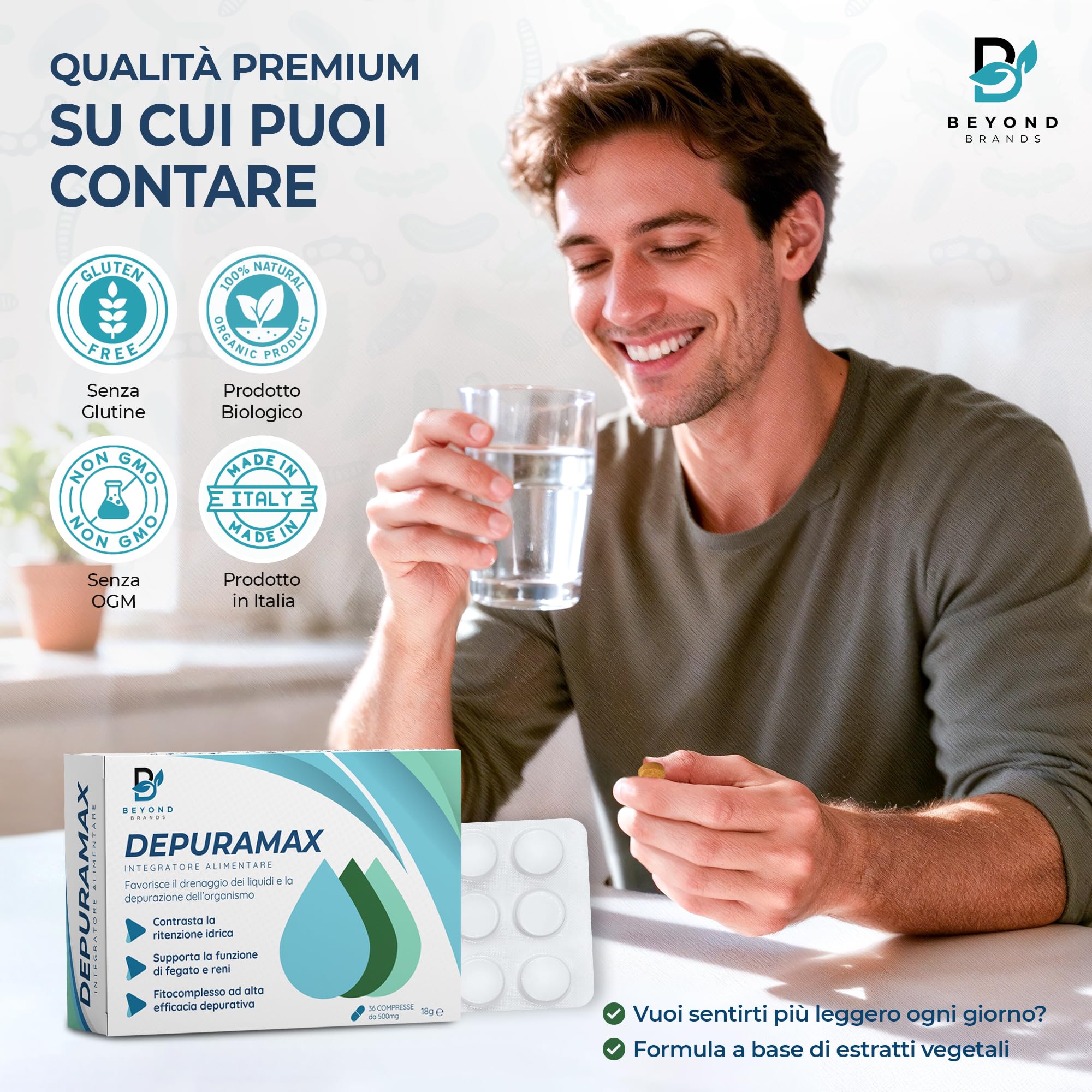 Detox Fegato ed Intestino Diuretico Drenante Forte con Bromelina Betulla Tarassaco Finocchio Centella Asiatica Orthosiphon Alta Efficacia e contro ritenzione Idrica Made in Italy