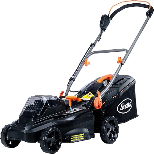 Miniatura 1 de Scotts Outdoor Power Tools 62016S - Cortacésped eléctrico inalámbrico de 20 voltios y 16 pulgadas, batería de 5.0 Ah y cargador rápido incluidos,