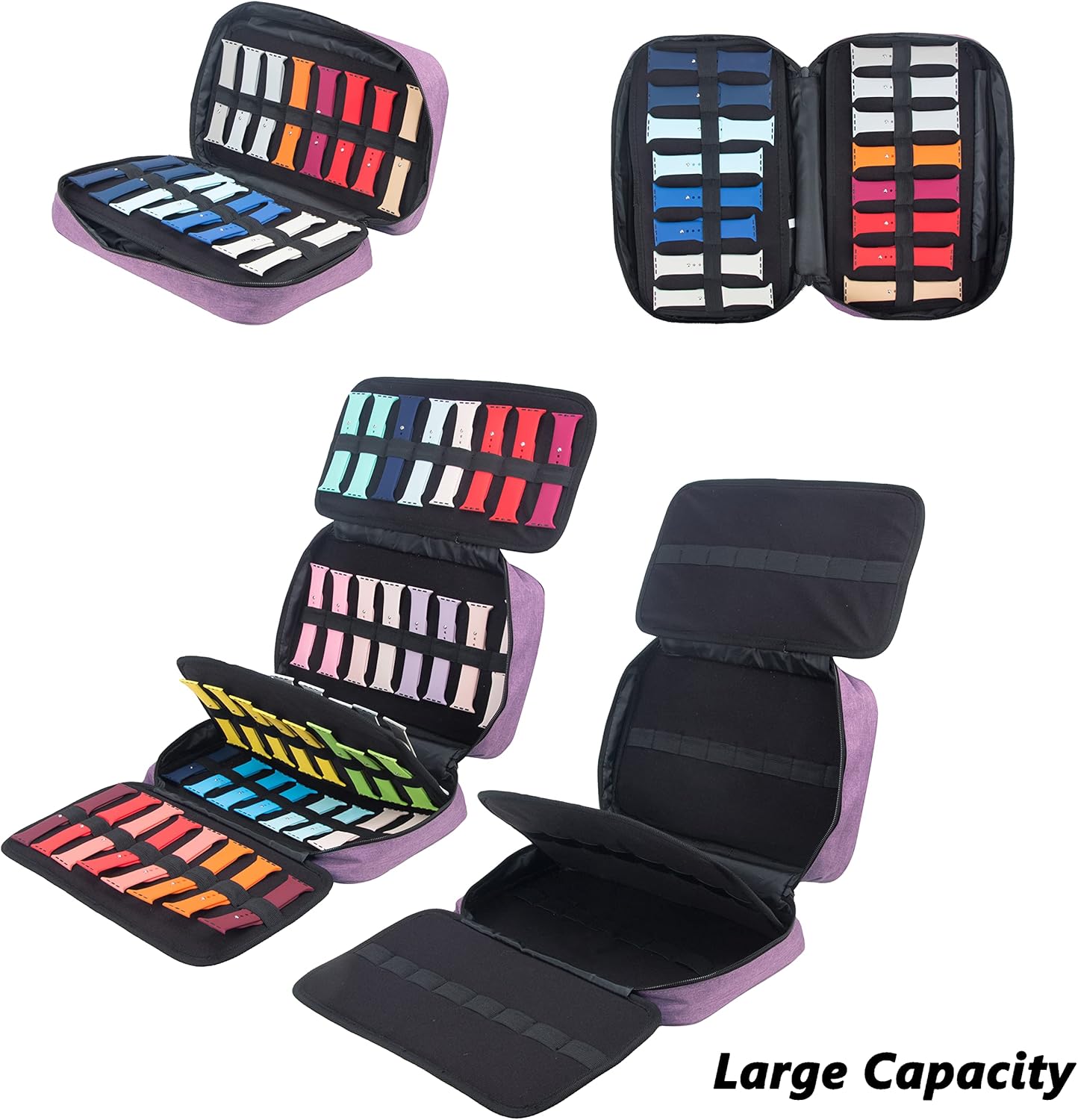 PACMAXI 64 Watch Band Storage, Watch Band Case for All Series of Watch Bands, Carrying Case for 64 Watch Band Storage, Bag Only (Purple)