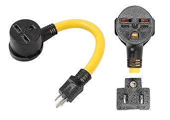 ONETAK NEMA 5-15P to 6-30R 120V 15 Amp 3 Prong Male Plug to 3 Prong Female Receptacle Dryer Welder Power Cord Adapter