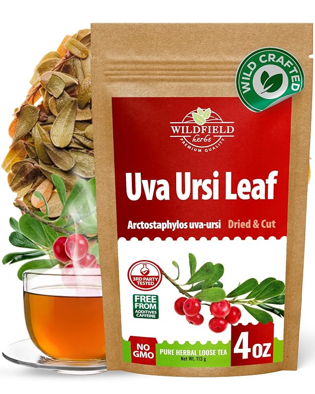 WILDFIELD HERBS Chá fitoterápico de folhas de uva-ursi (Arctostaphylos uva-ursi) 100% 113 g