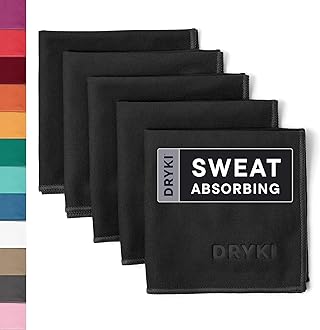 Sweat Absorbing Handkerchiefs - The Original Pocket-Sized Sweat Towels - Quick-Dry Microfiber Sweat Rags for Face, Hands, & Body - Men & Women - Gym, Sports, and Work (Black: 5 Pack)