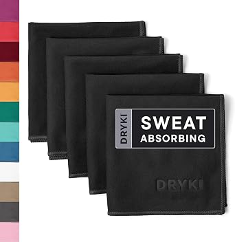 DRYKI Pocket-Sized Sweat Towels - Original Sweat Absorbing Handkerchiefs | Quick-Dry Microfiber Sweat Rags for Face, Hands, Body - Men & Women - Gym, Sports, Work