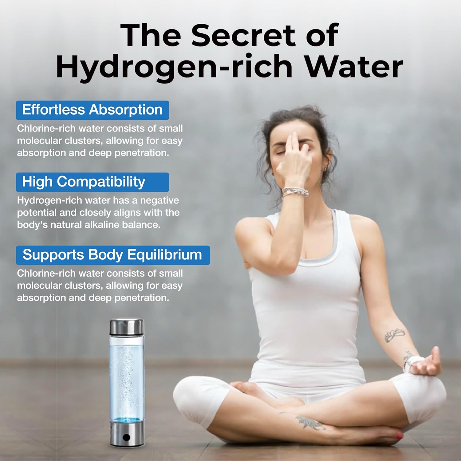 Hydrogen Water Bottle Generator, Portable 420ml Hydrogen Ionizer Machine with SPE/PEM Technology, 2 in 1 Hydrogen Water Bottle, Perfect for Office, Home, Gym, Outdoor Use, and Gift