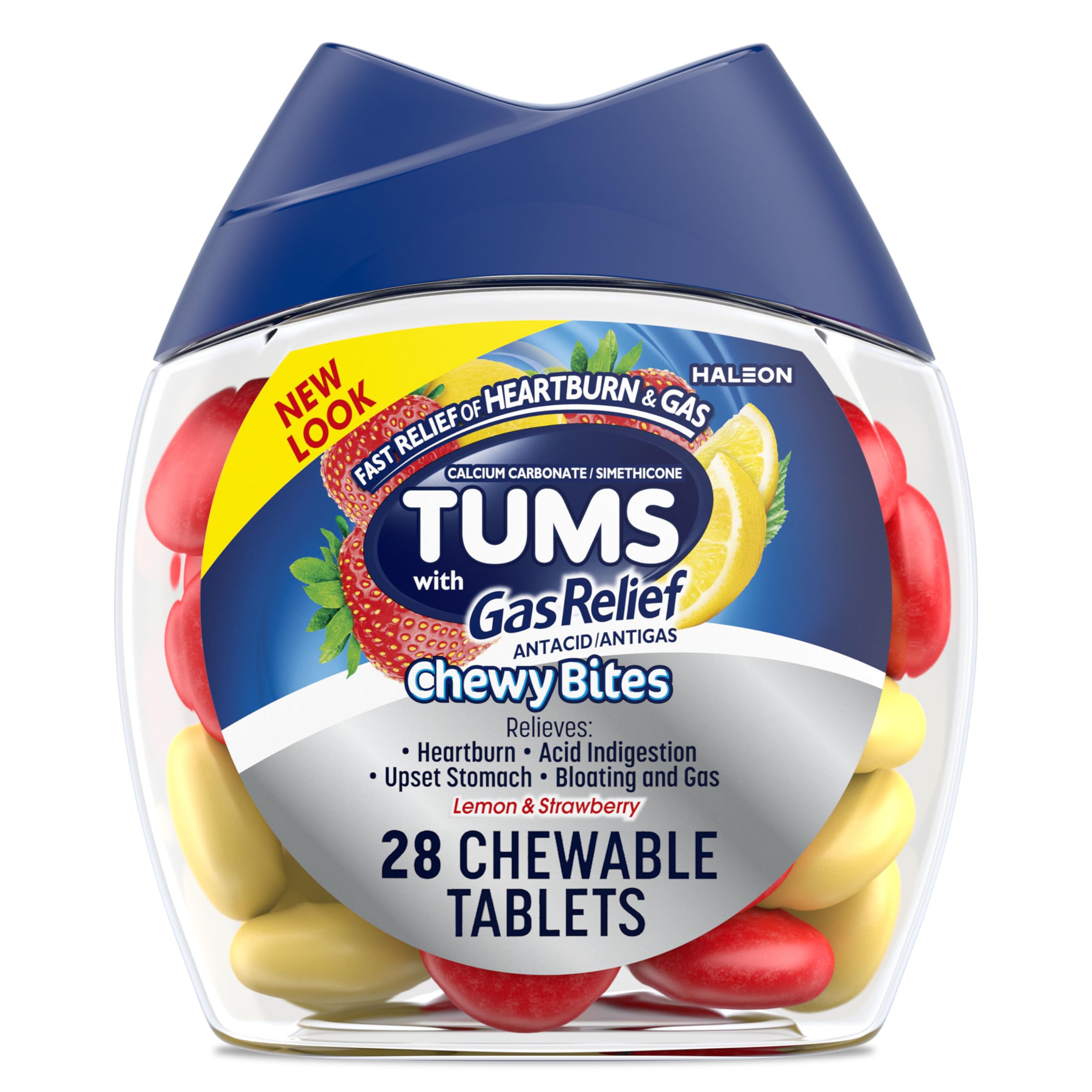 TUMS Chewy Bites Chewable Antacid Tablets bottle