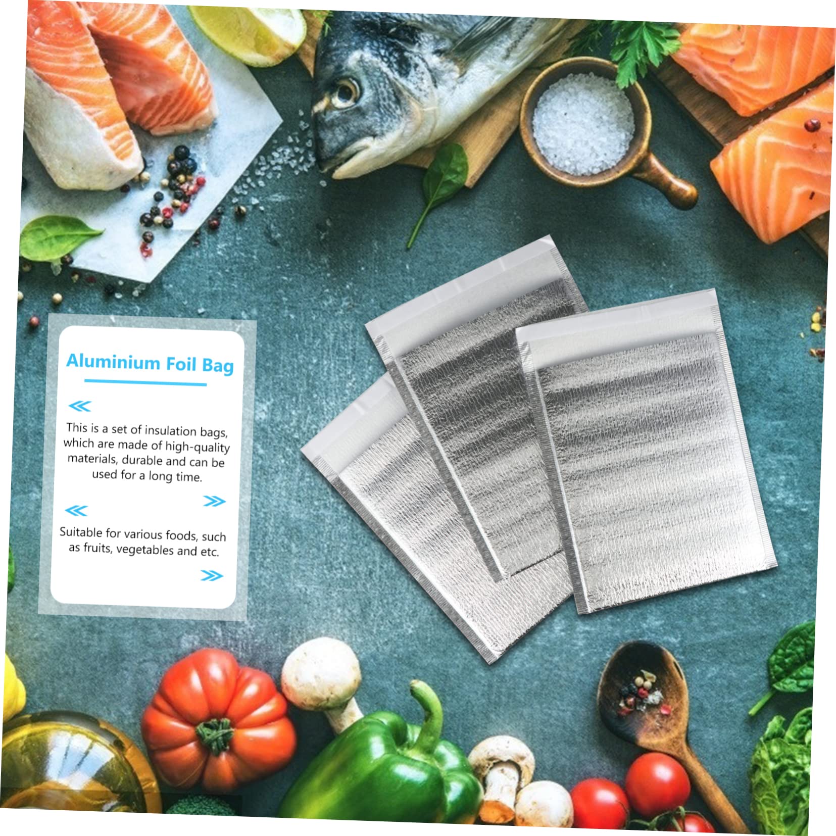 20 szt. Aluminiowe izolowane termicznie koperty bąbelkowe Izolowane przesyłki pocztowe Termiczne koperty izolowane bento na żywność Gorąca izolacja termiczna Owoce Aluminium Zakupy Dziecko/1740