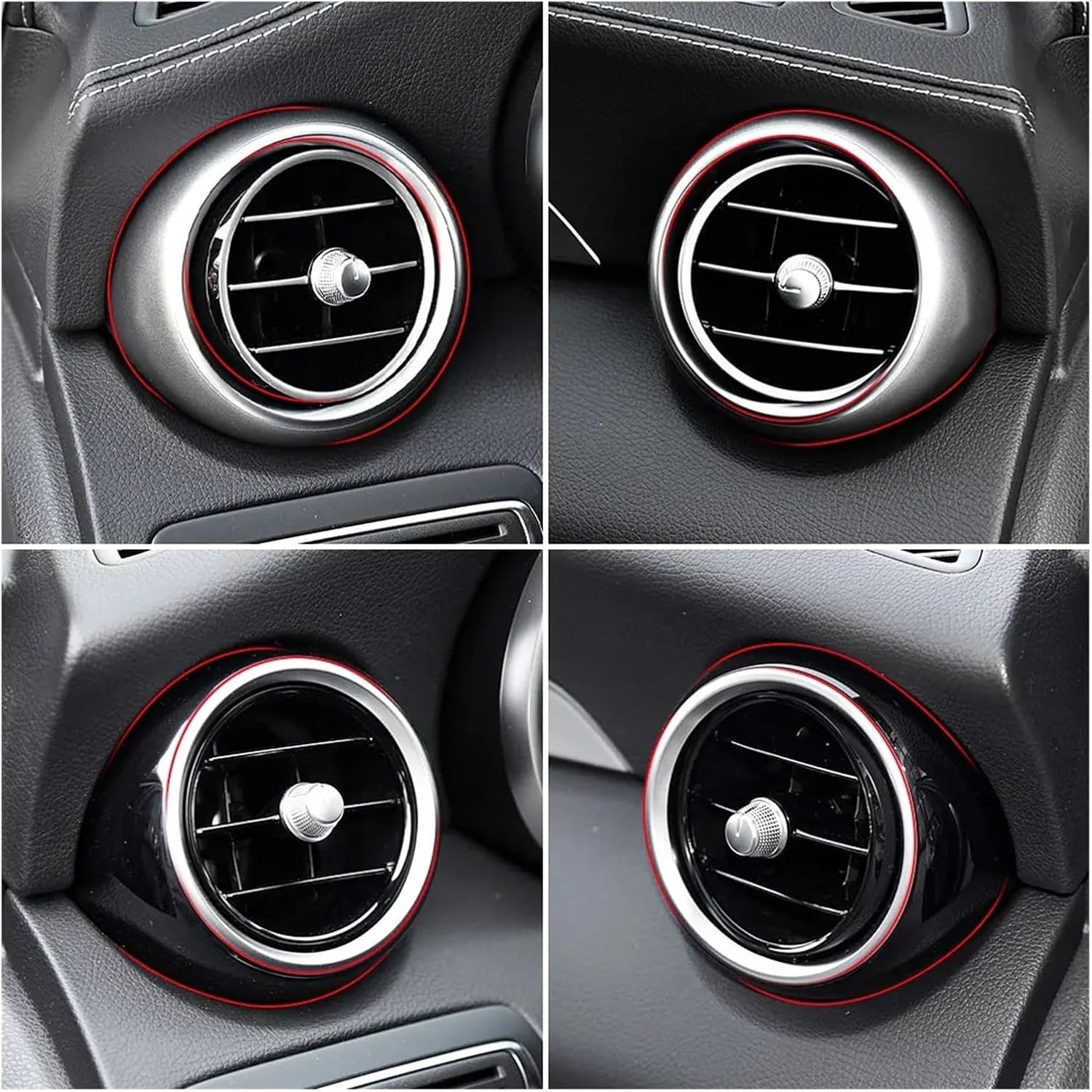 W205 W253 Car Vent Grille Air Conditioning Outer Outer Frame Cover Fit For Benz C GLC Class C180 C200 GLC300(Silver Middle)