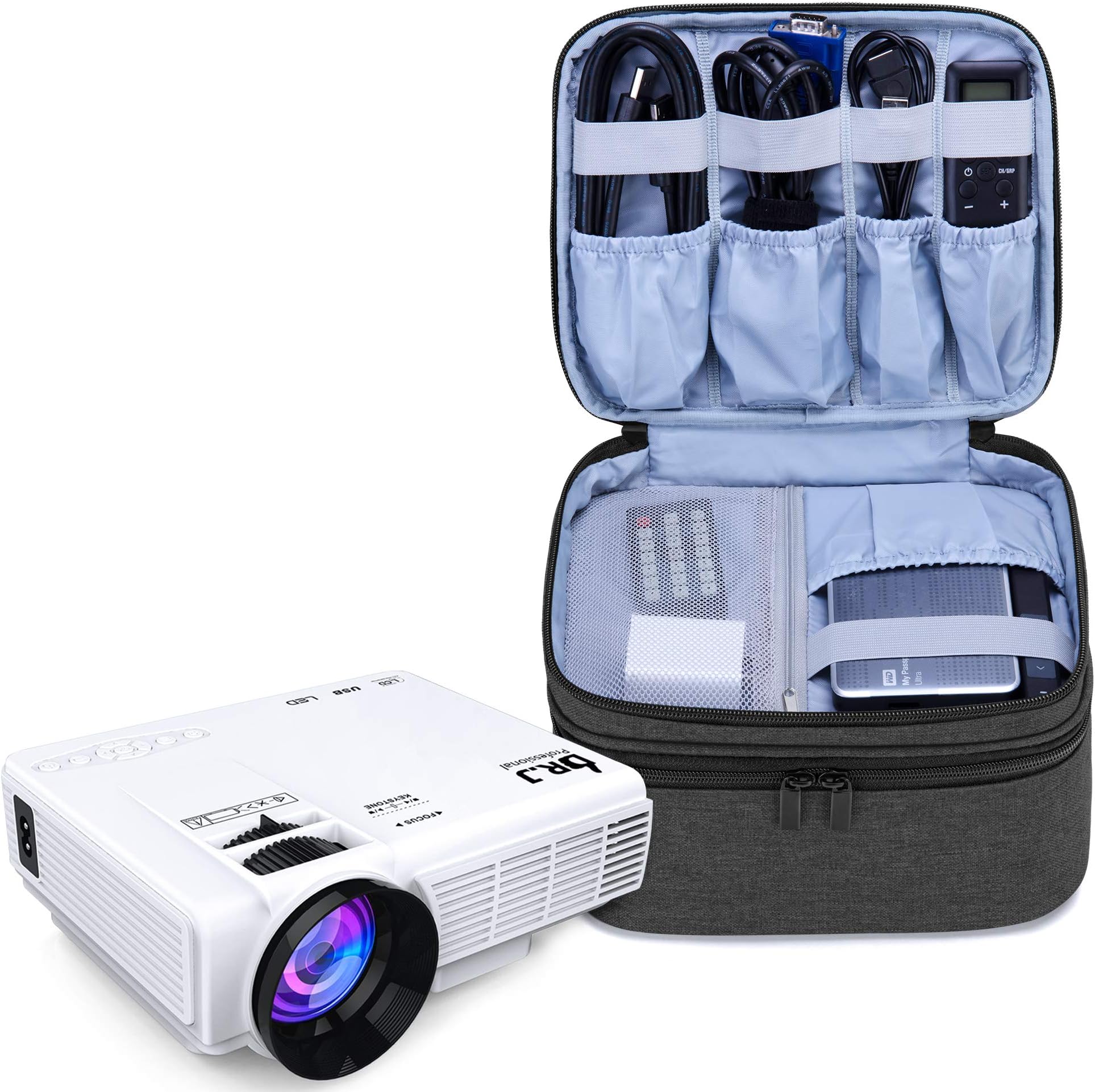 LUXJA Carrying Bag Compatible with DR.J Mini Projector, Portable Case for Mini Projector and Accessories, Black