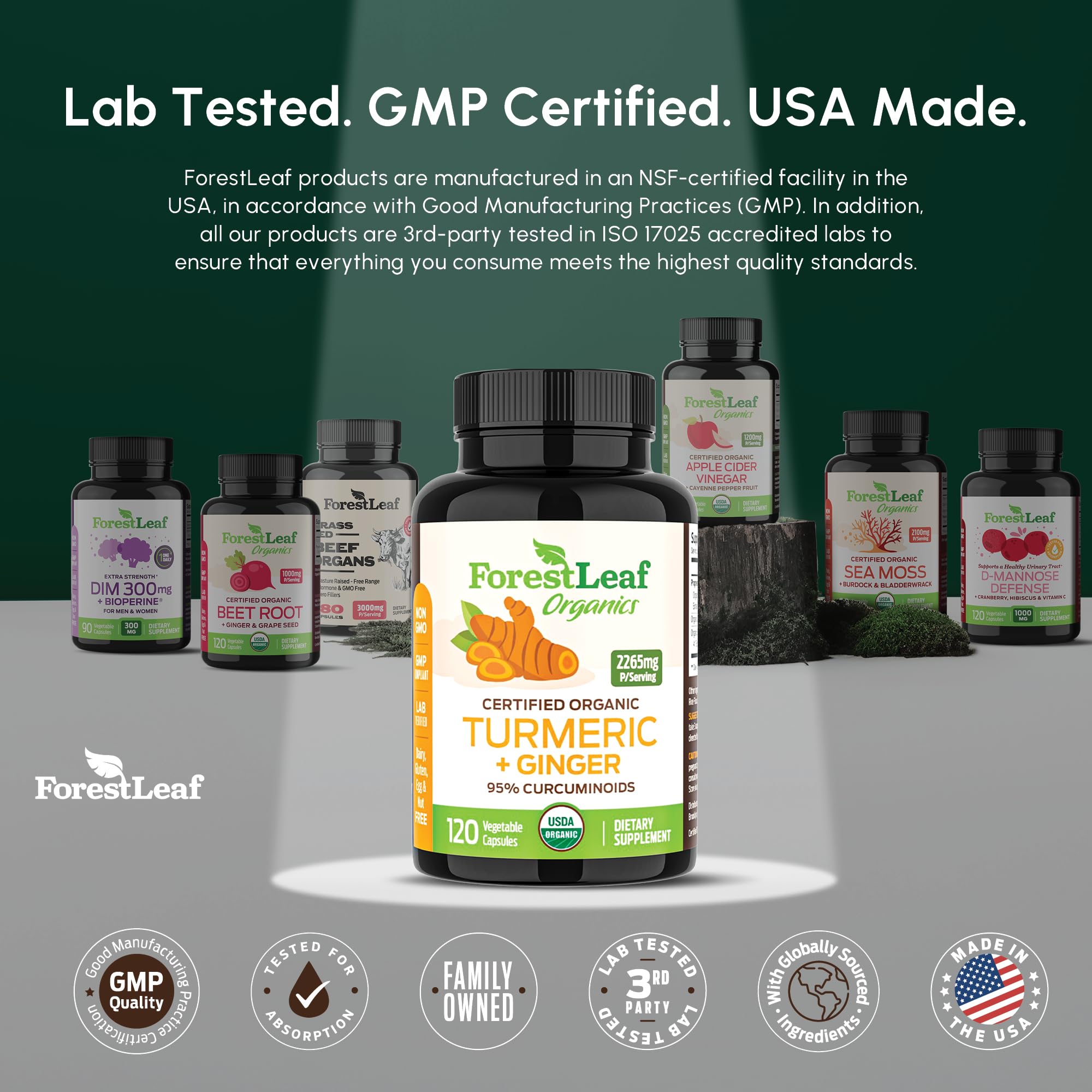 Turmeric Supplement Extra Strength 2265mg - Turmeric Curcumin Supplement w/BioPerine Black Pepper - Tumeric and Ginger Supplements, 95% Curcuminoids, Supports Immune & Joint Health, 120 Caps — Amazon image 7